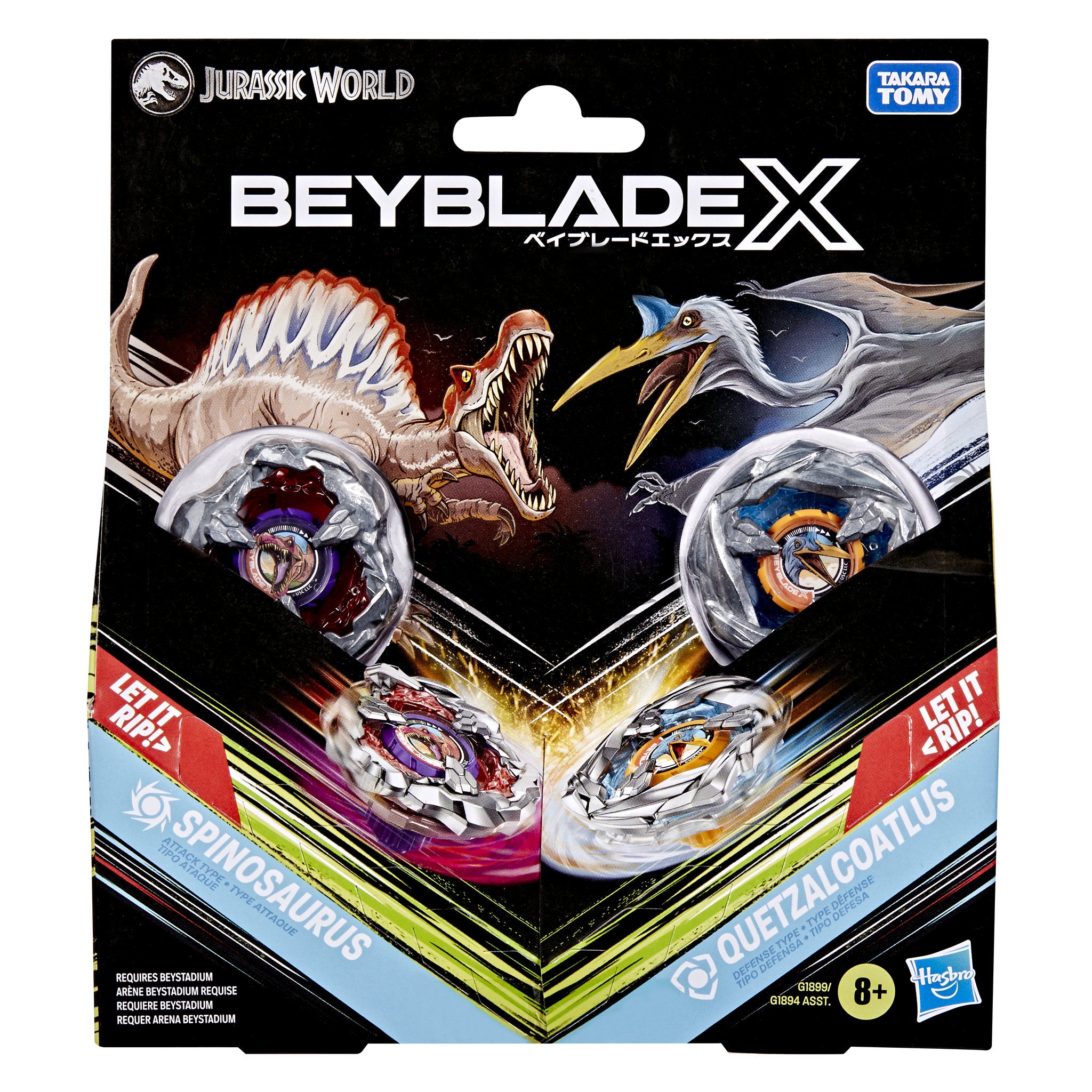Beyblade X Jurassic World Spinosaurus & Quetzalcoatlus Dual Pack