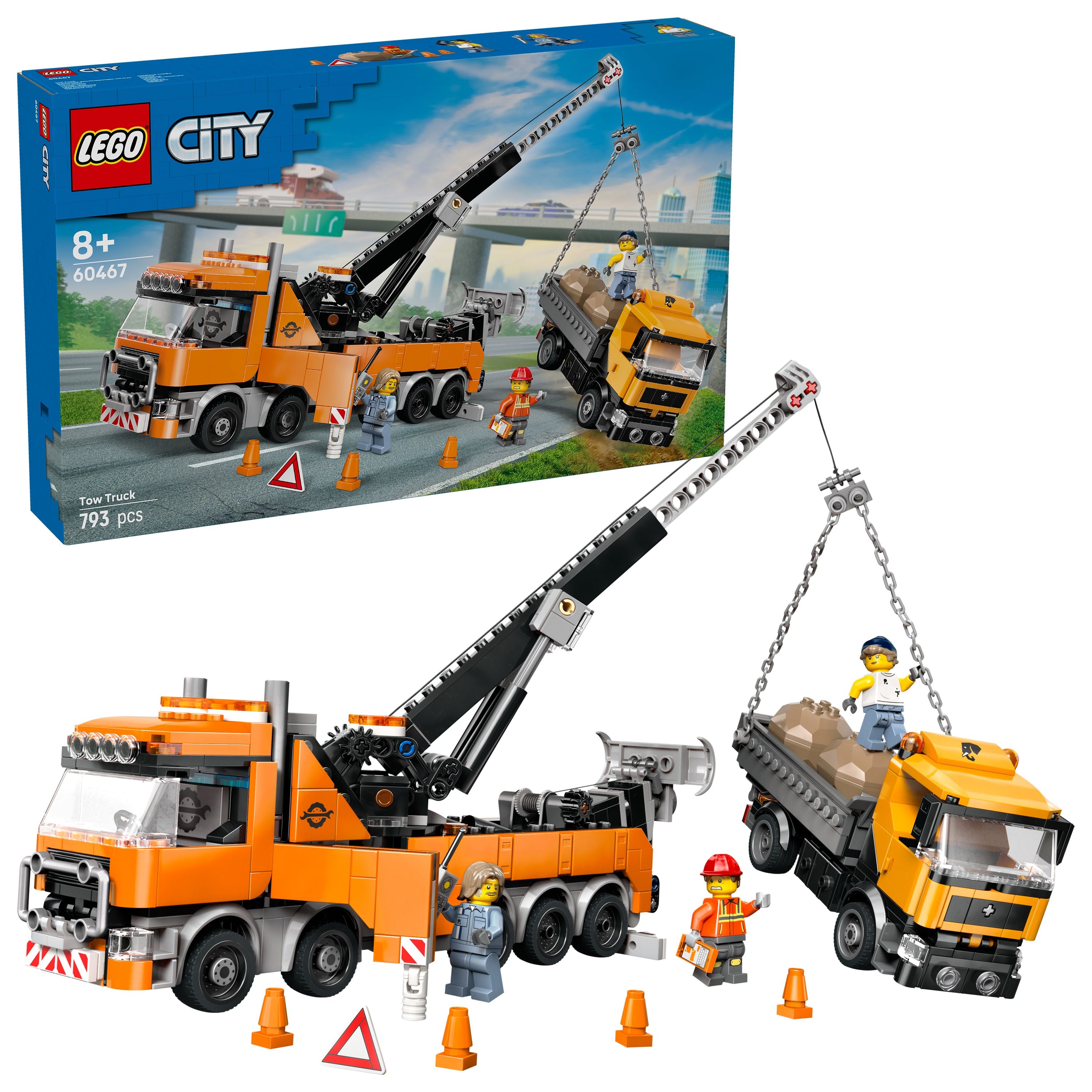 LEGO 60467 City Heavy-Duty Recovery Tow Truck with Crane – Toyworld NZ