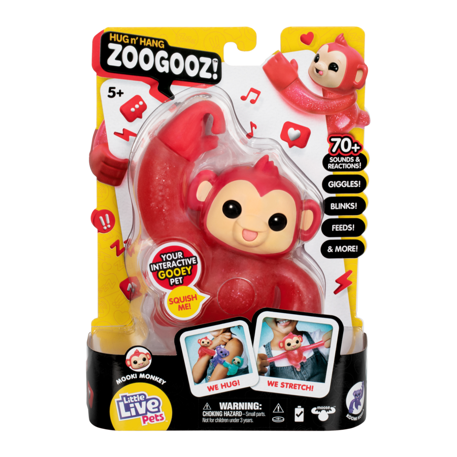 Little Live Pets Hug N Hang Zoogooz Single Pack Mooki Monkey