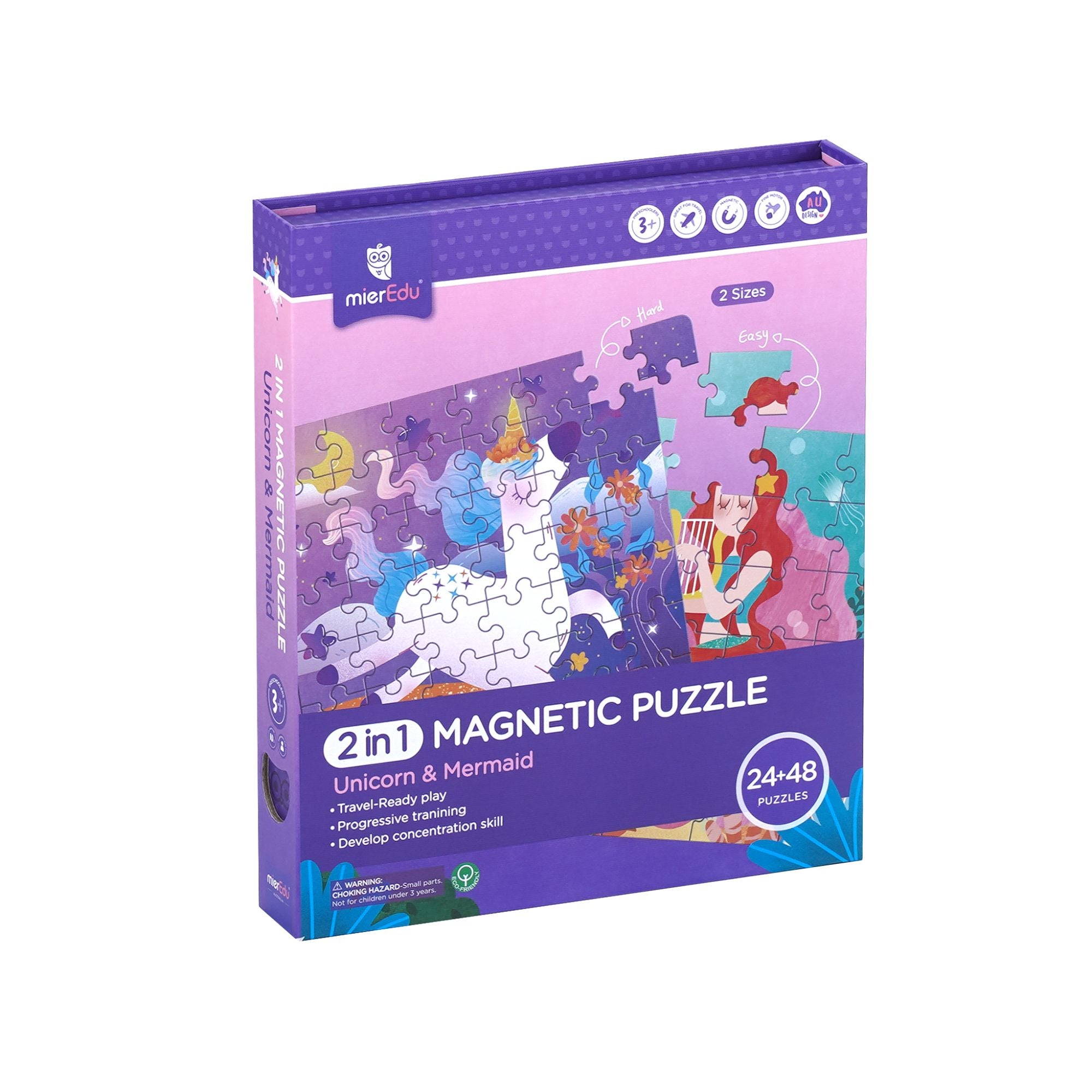 MierEdu 2-In-1 Magnetic Puzzles Unicorn Mermaid – Toyworld NZ