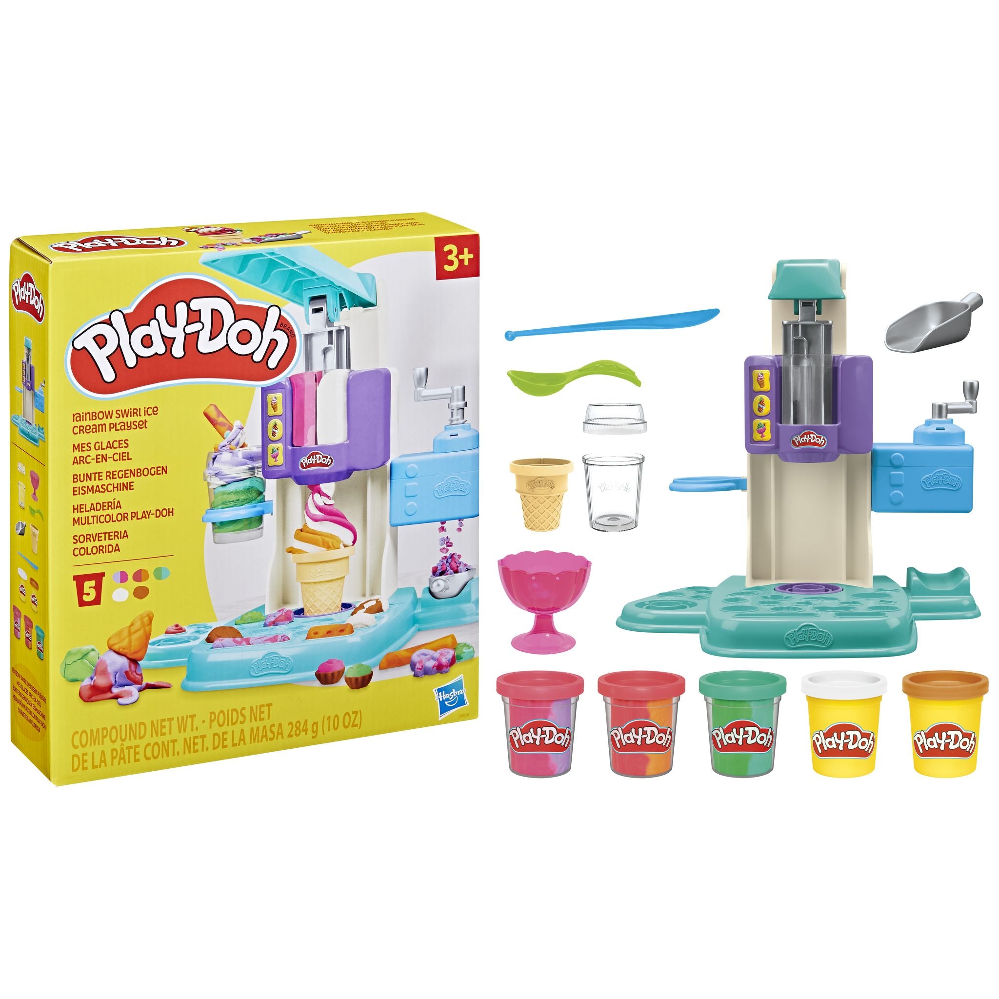 Play-Doh Rainbow Swirl Ice Cream Playset โ Toyworld NZ