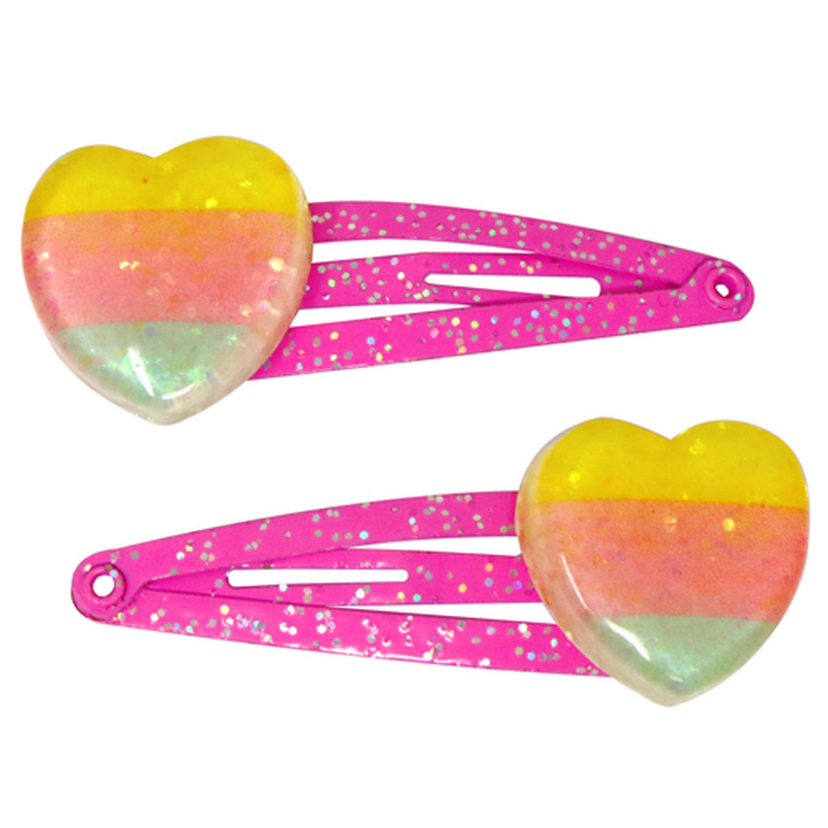 Cute Hair Accessory Set: Cat Ears Clip, Rubber Bands, Rainbow Heart Hair Rope & Lace Clip