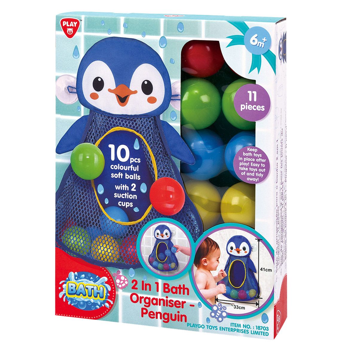 Playgo Toys Ent. Ltd. Bath Organiser Penguin – Toyworld NZ