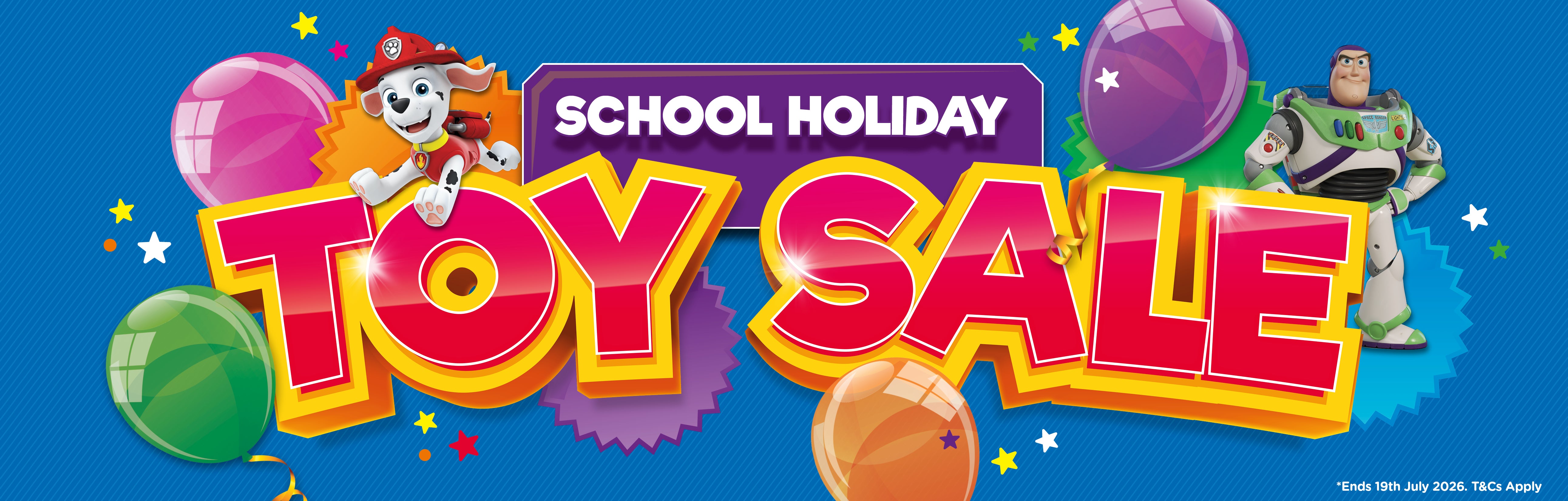 Toyworld School Holiday Toy Sale banner 20% off