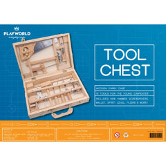PLAYWORLD 15 PIECE WOODEN TOOL CHEST