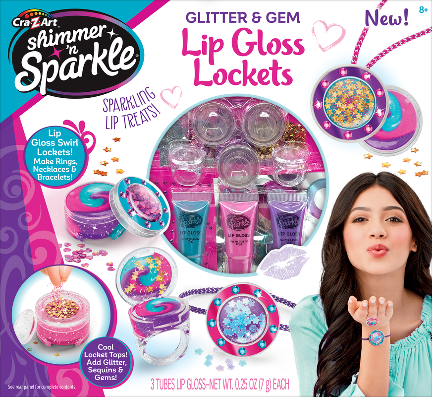 Cra-Z-Art Shimmer 'N Sparkle Glitter & Gem Lip Gloss Lockets
