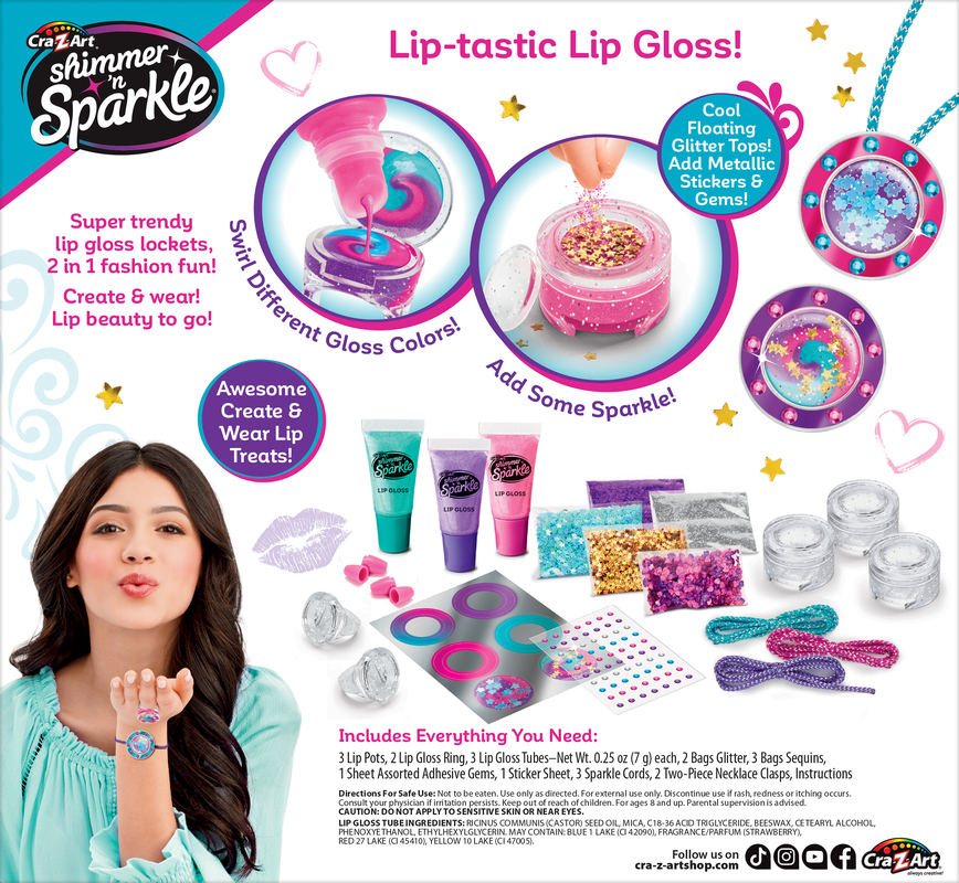 Cra-Z-Art Shimmer 'N Sparkle Glitter & Gem Lip Gloss Lockets