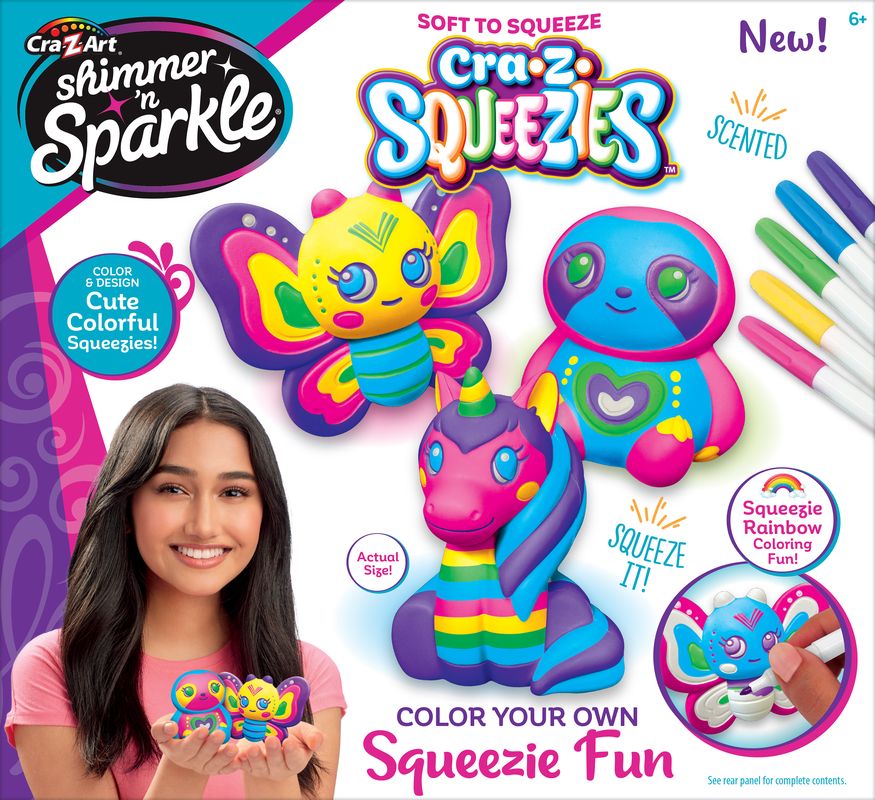 Cra-Z-Art Shimmer 'N Sparkle Color Your Own Squeezie Fun - Toyworld NZ
