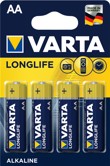 Varta Longlife AA Alkaline Battery 4 Pack