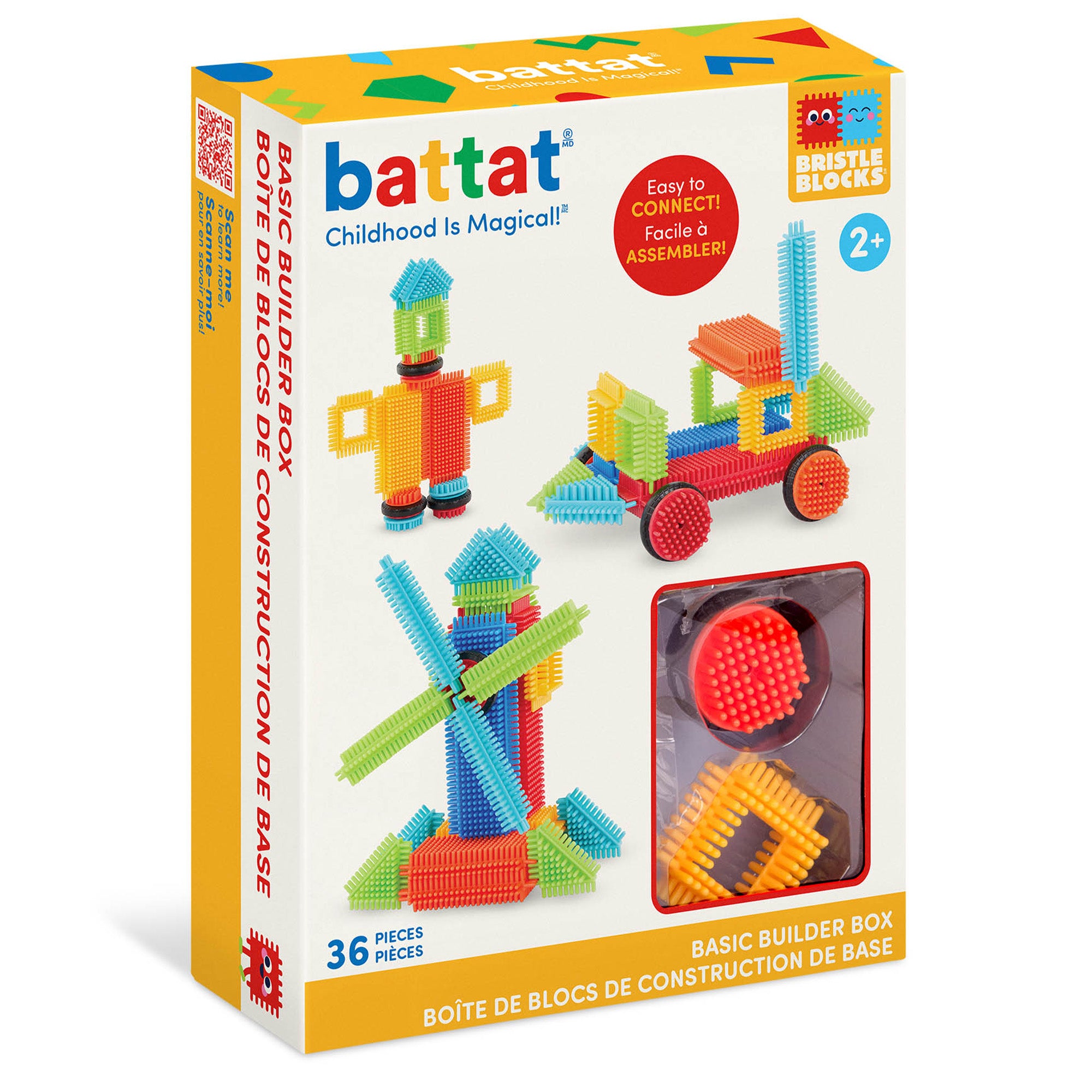 Battat Bristle Blocks 36 Pieces Basic Builder