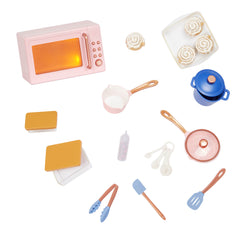 OUR GENERATION ACCESSORY SET IN THE KITCHEN COOKING SET WITH MICROWAVE
