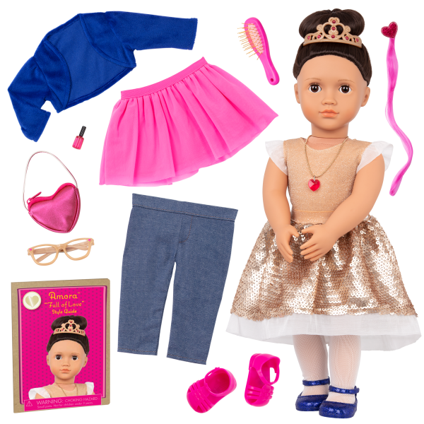 Our Generation 18 Inch(45cm) Deluxe Doll & Accessories Gift Set Amora "Full Of Love"