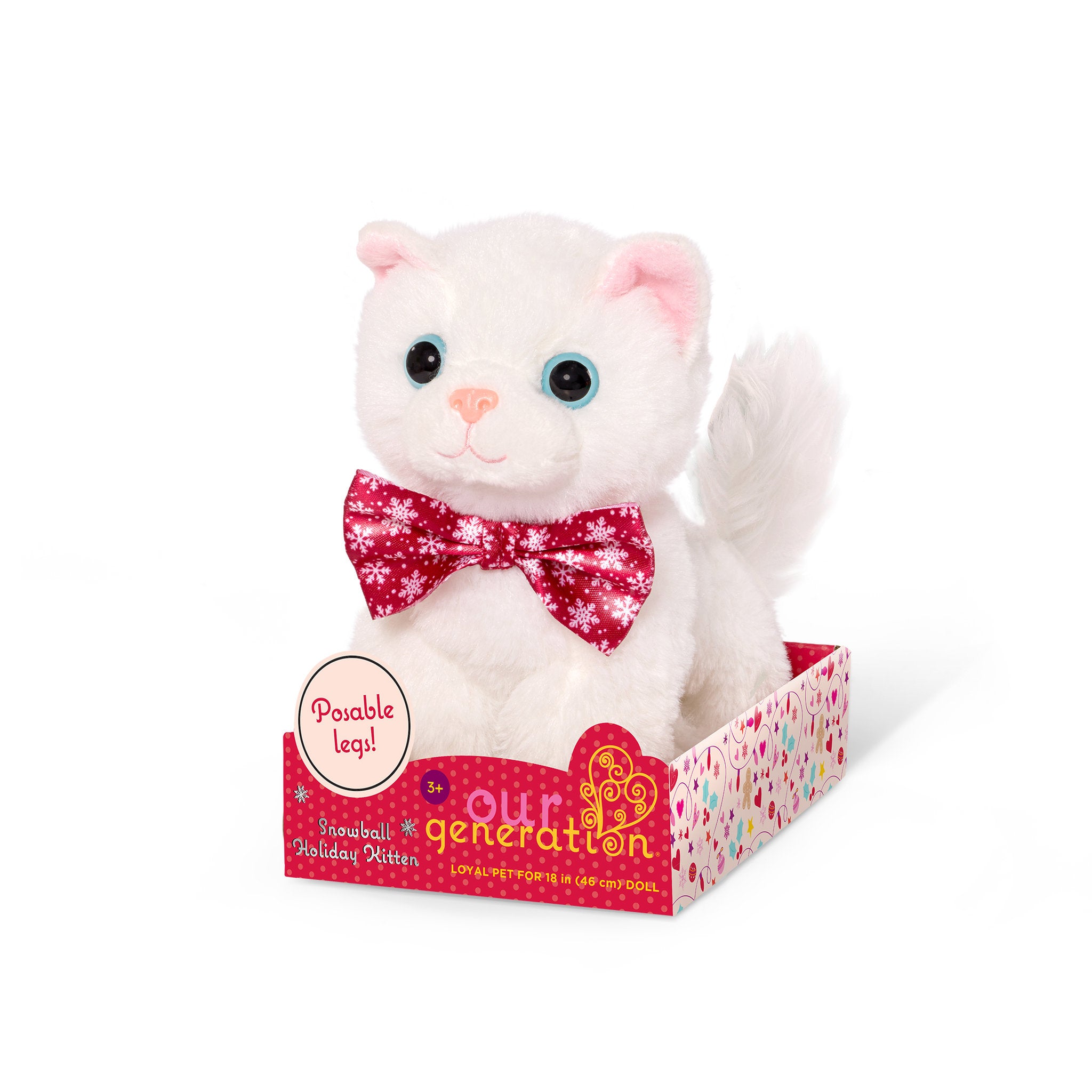 Our Generation 6 Inch Snowball Holiday Kitten Plush