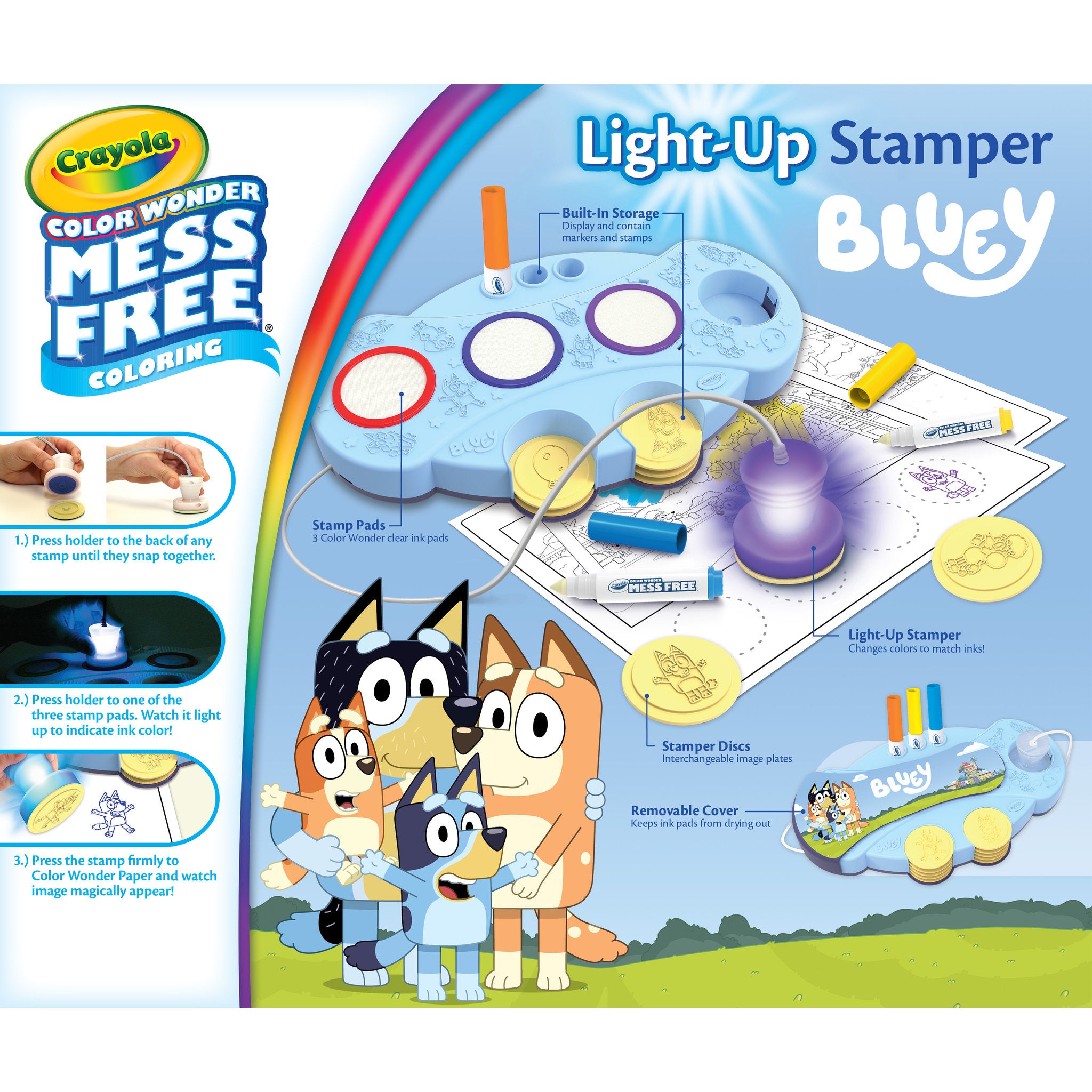 Crayola Color Wonder Magic Light Up Stamper Kit Bluey