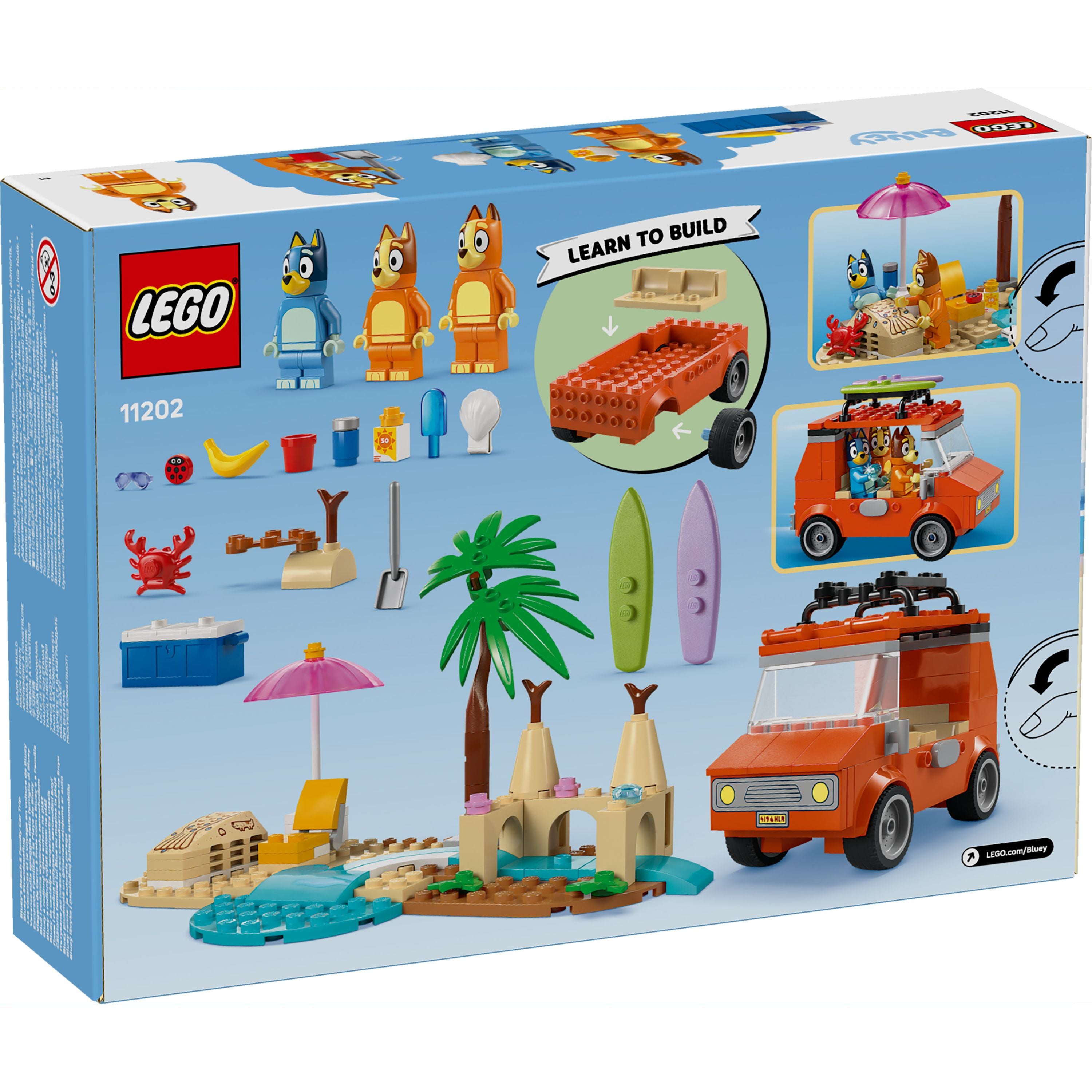 LEGO 11202 Bluey: Bluey’s Beach & Family Car Trip – Toyworld NZ