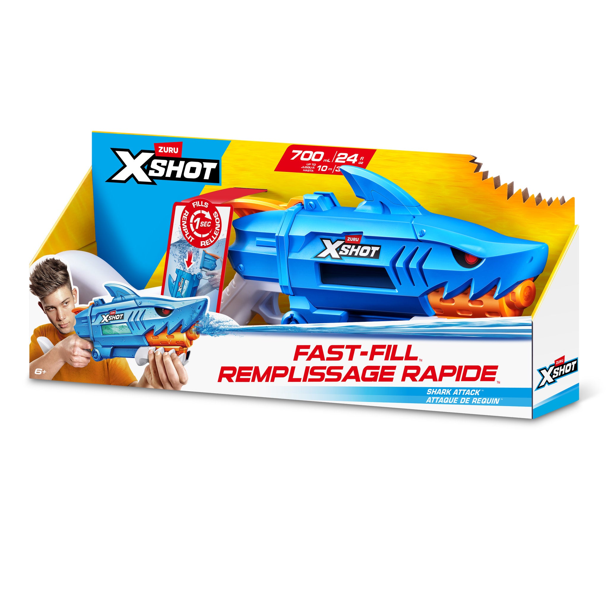 ZURU XSHOT Water Shark Attack Fast-Fill Water Blaster