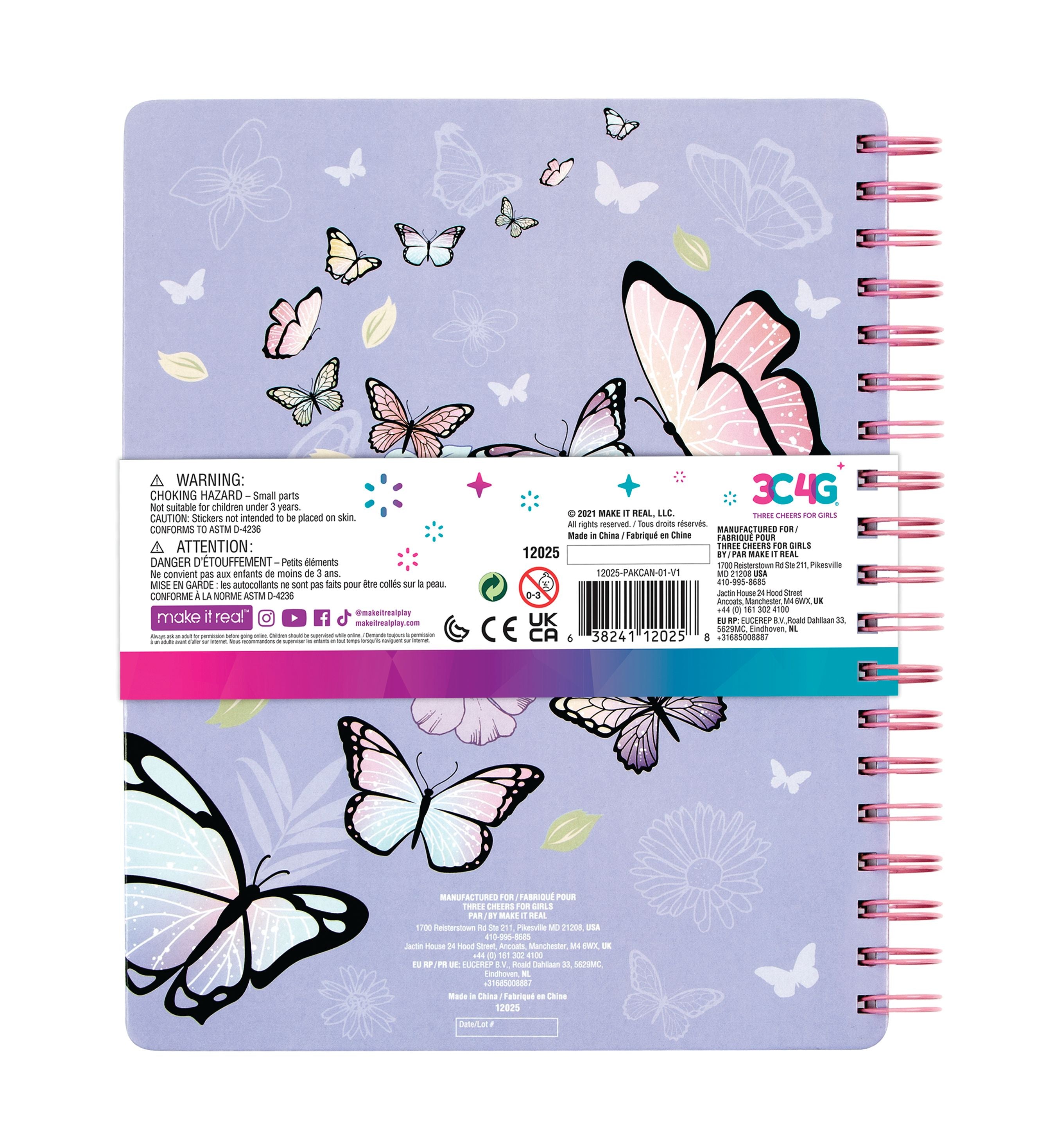 Make It Real Three Cheers For Girls Butterfly All-In-1 Sketching Set