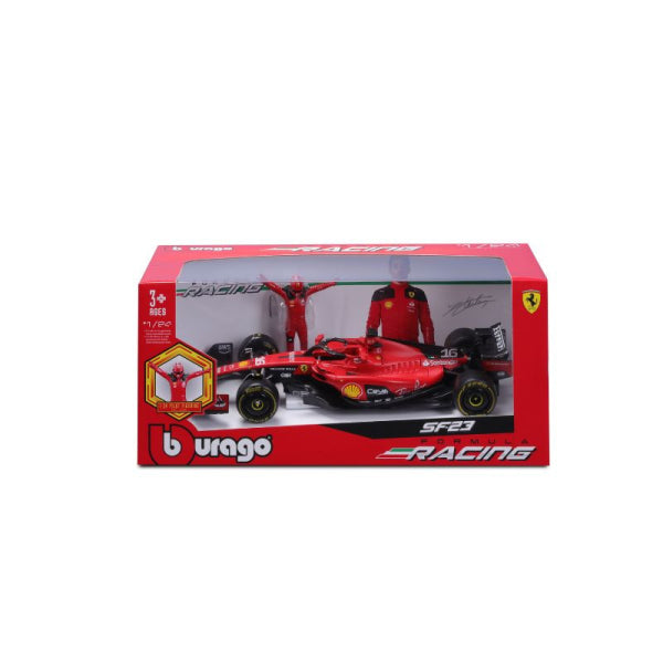 Bburago 1:24 F1 Ferrari Sf-23 #16 Charles Leclerc With Driver Figure