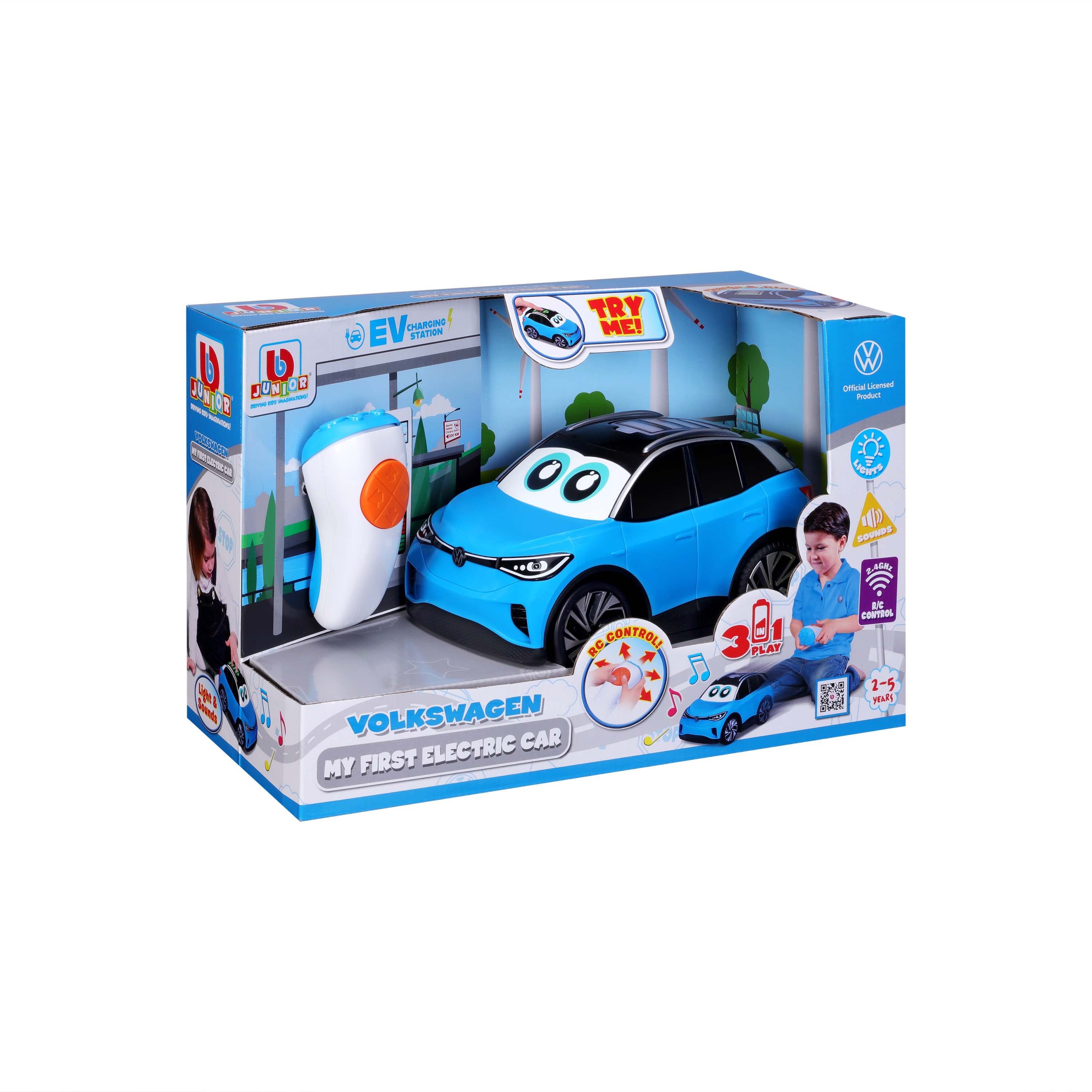 Bbjunior Remote Control 2.4Ghz Volkswagen My First Electric Car With Lights And Sounds