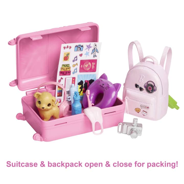 Barbie Travel Doll With Puppy And Accessories