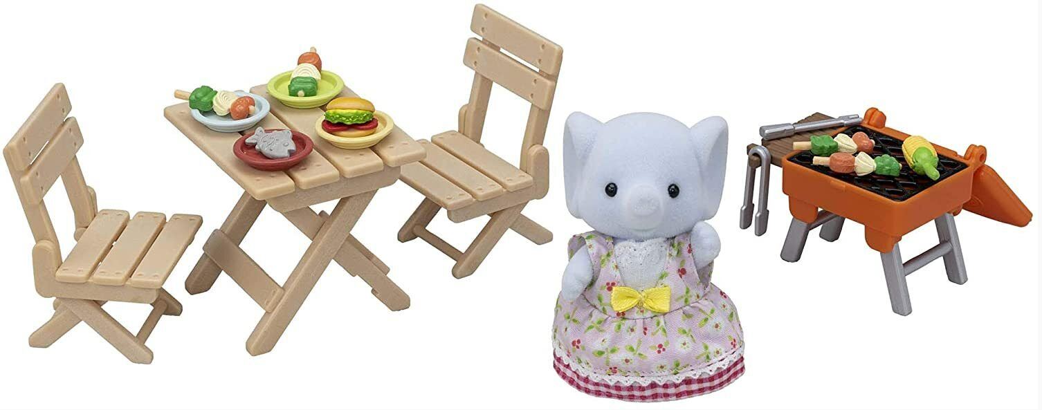 Sylvanian Families Accessories Bbq Picnic Set With Elephant Girl
