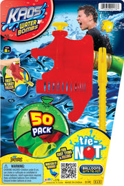 KAOS WATER BOMBS TIE-NOT FILLER WITH 50 BALLOONS