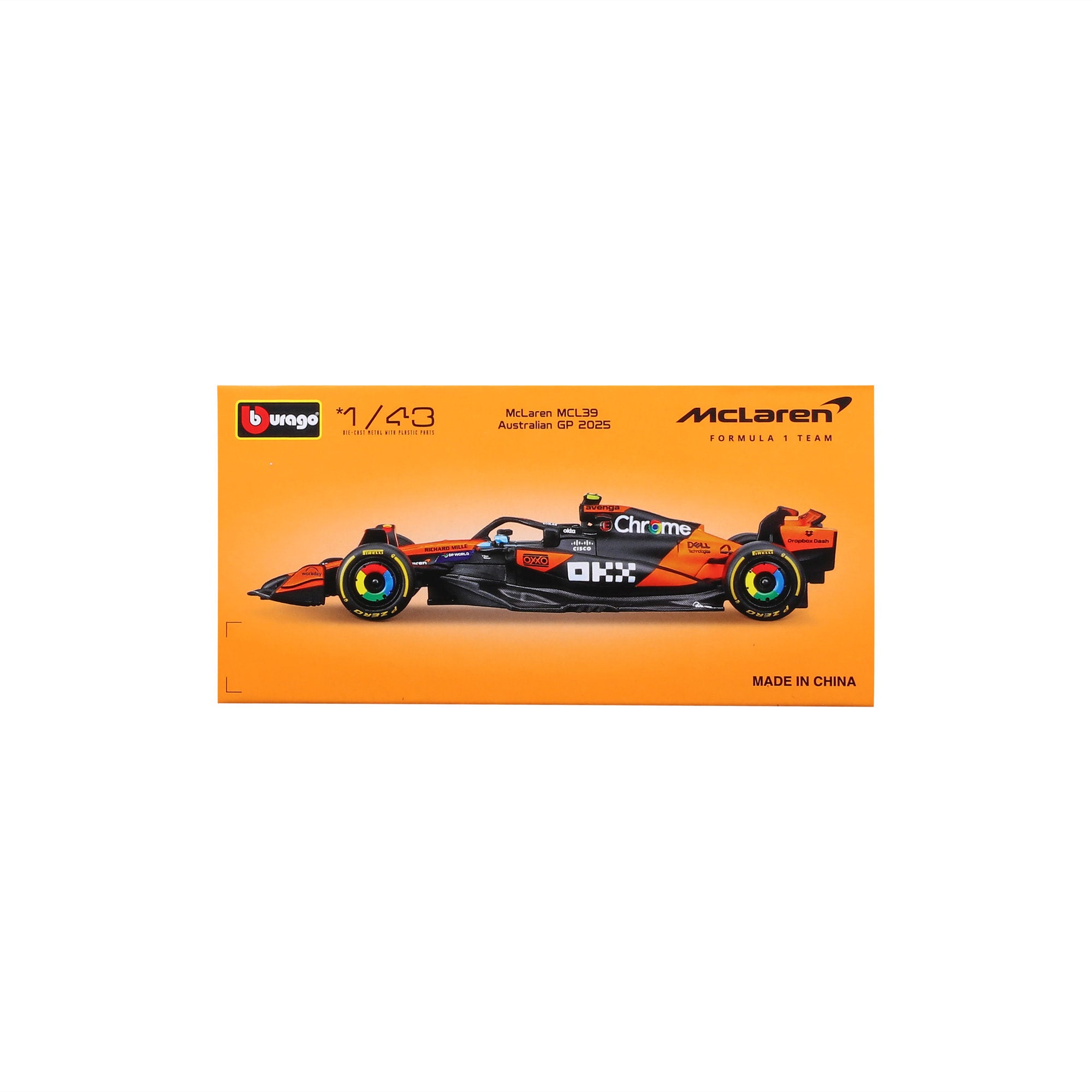 Bburago 1:43 F1 McLaren 2025 WB #4 Norris