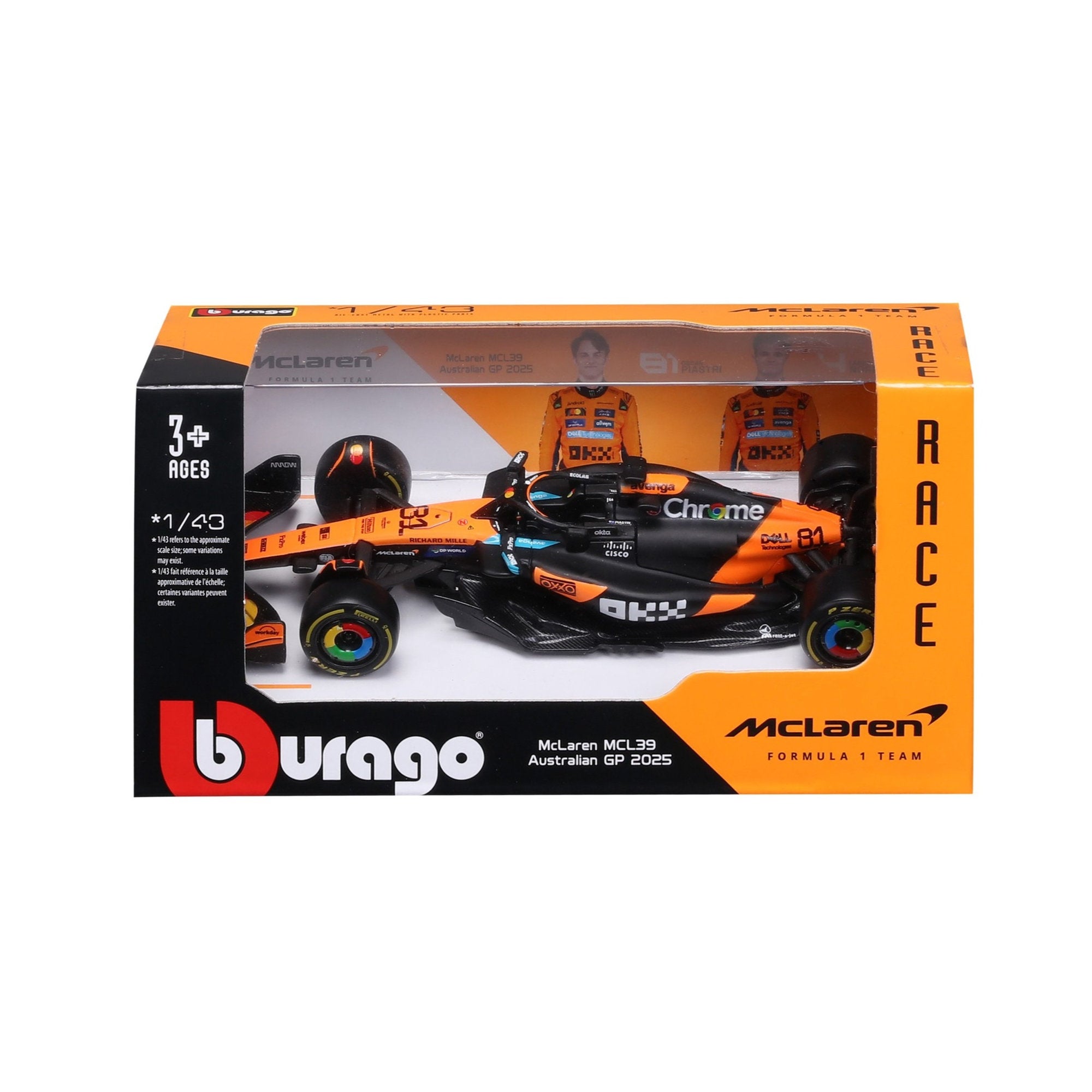 Bburago 1:43 F1 McLaren 2025 WB #81 Piastri