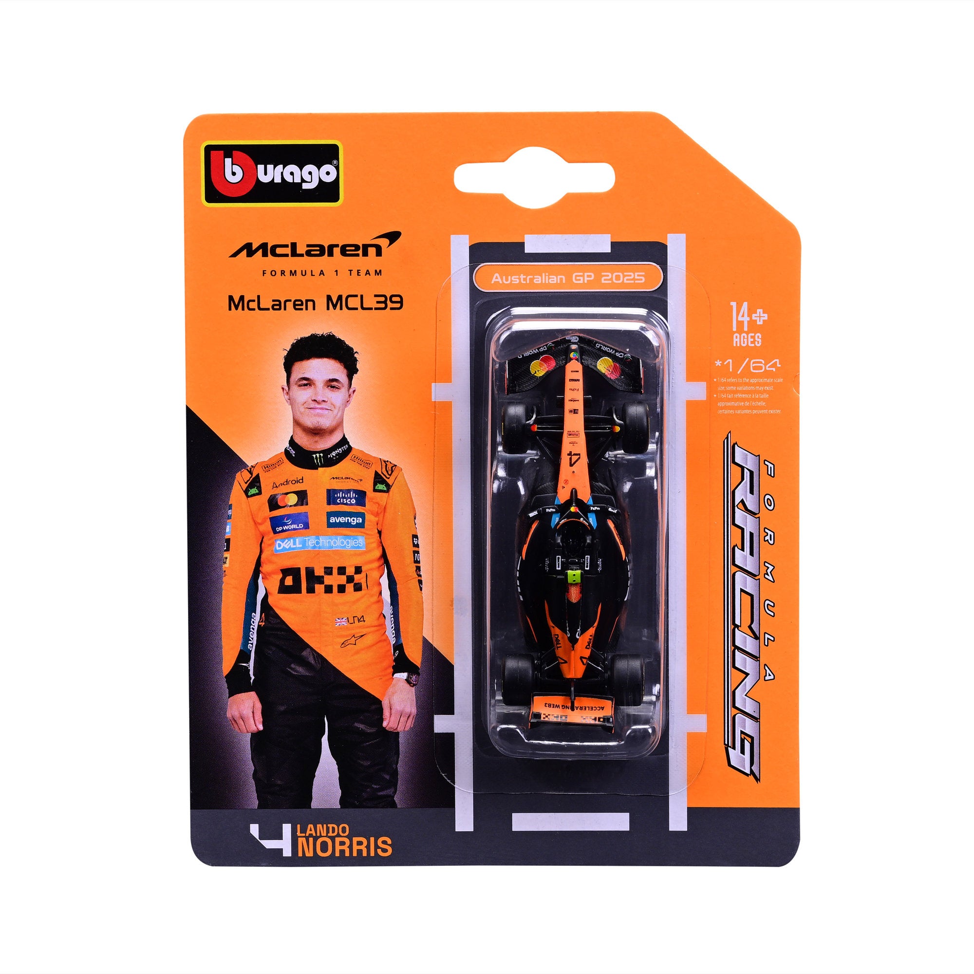 Bburago 1:64 F1 Formula 1 2025 #4 Norris
