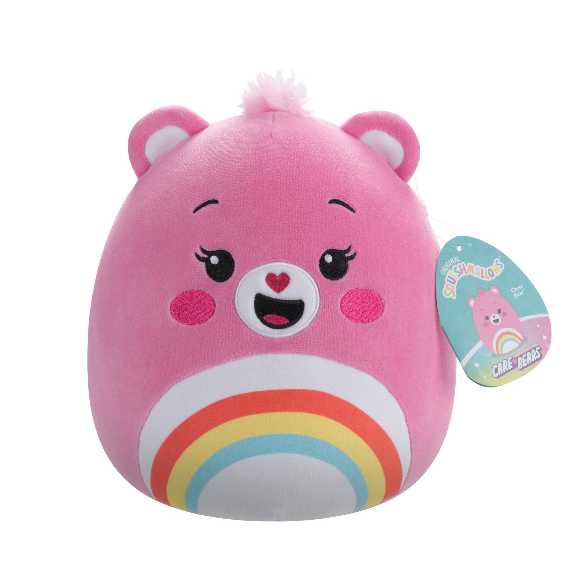 Squishmallows Original 8 Inch Care Bears - Cheer Bear - Toyworld NZ