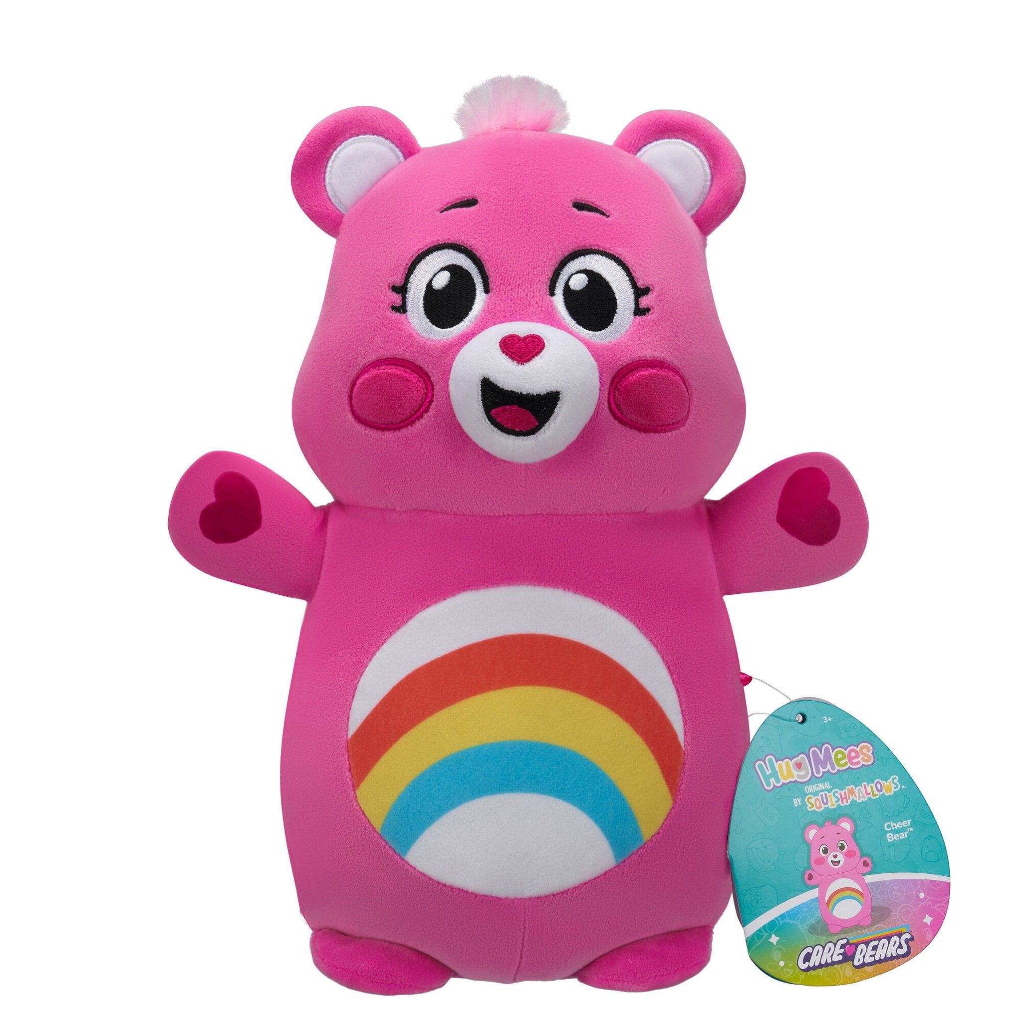 Squishmallows Care Bears 10 Inch HugMees Plush - Cheer Bear - Toyworld NZ