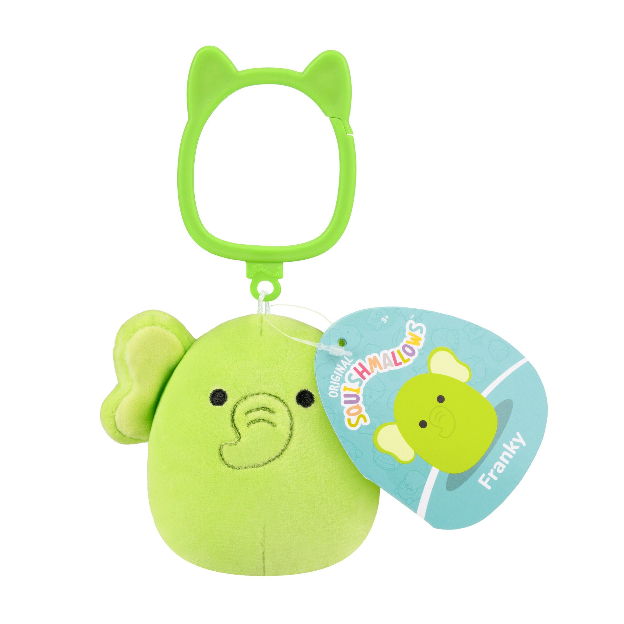 Squishmallows Original Clip On Plush S26 - Franky Lime Green Elephant