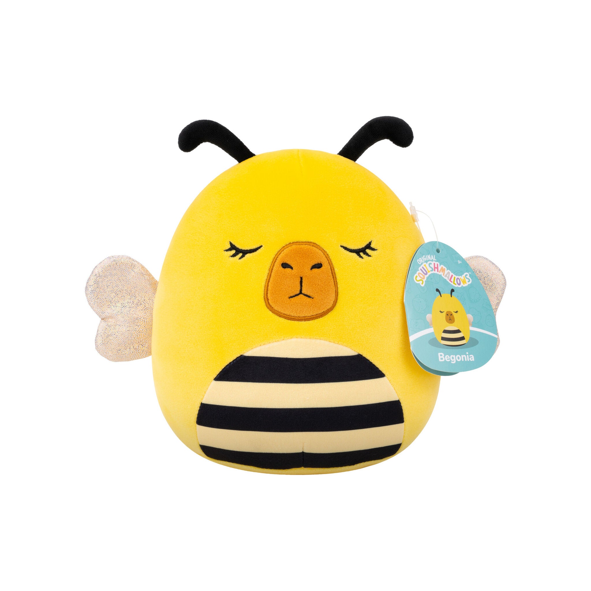 Squishmallows 7.5 Inch Hybrids Squad S26 Plush - Begonia Capybara Bee - Toyworld NZ