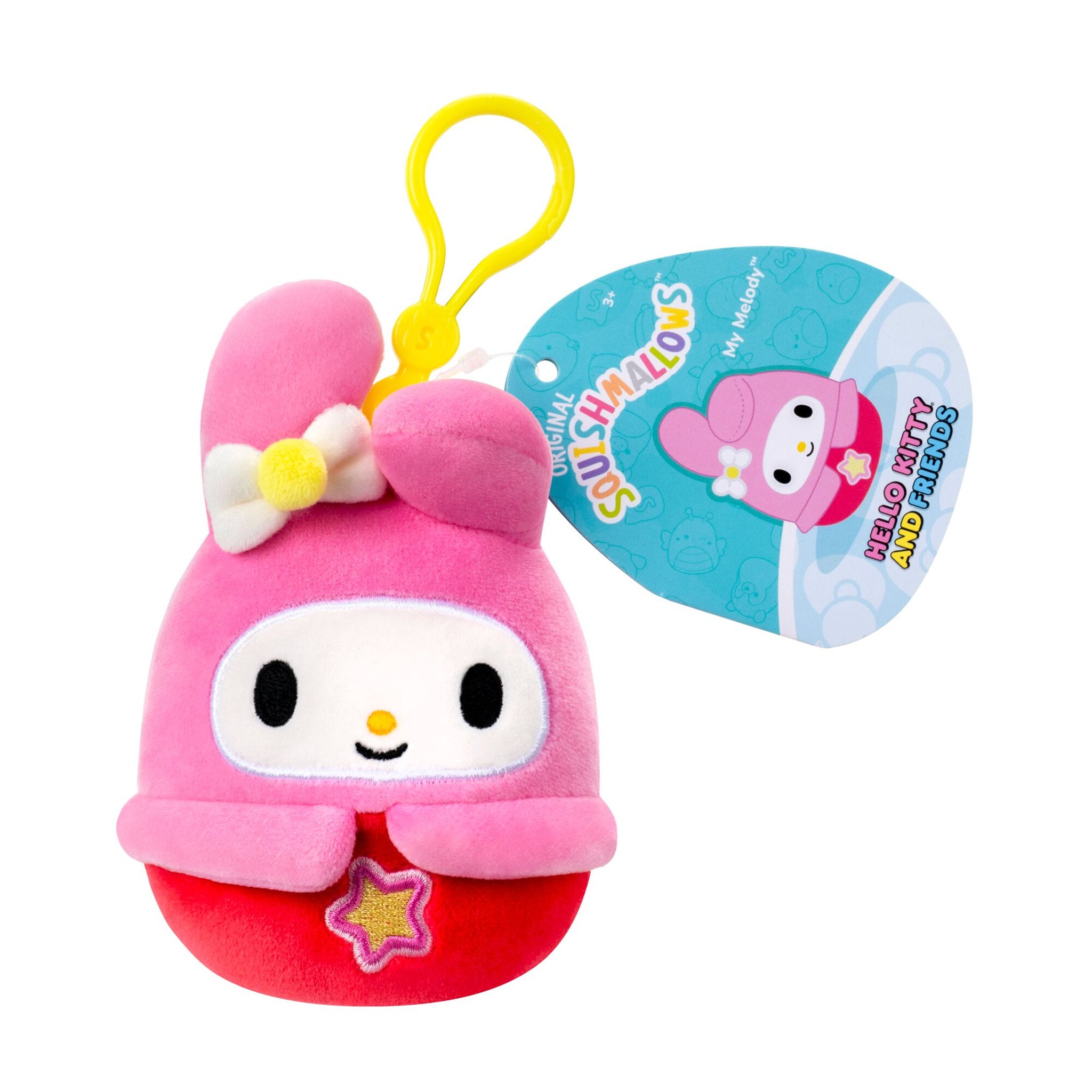 Squishmallows 3.5 Inch Kawaii Tokyo Hello Kitty Clip On Plush - My Melody - Toyworld NZ