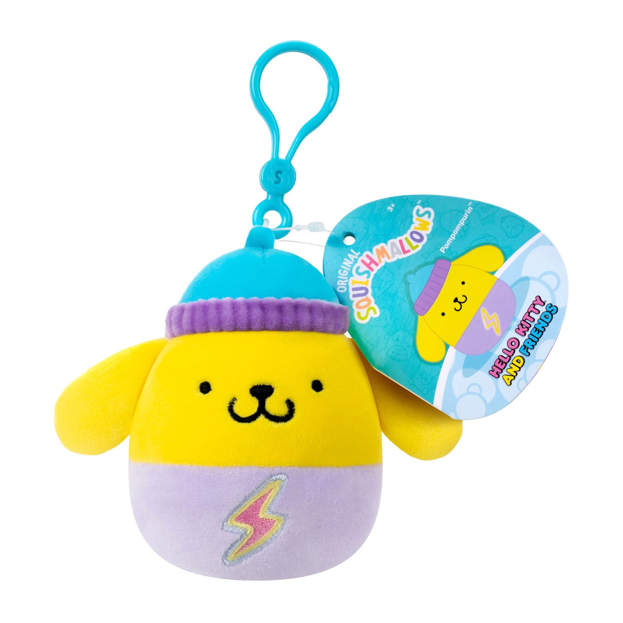 Squishmallows 3.5 Inch Kawaii Tokyo Hello Kitty Clip On Plush - Pompompurin