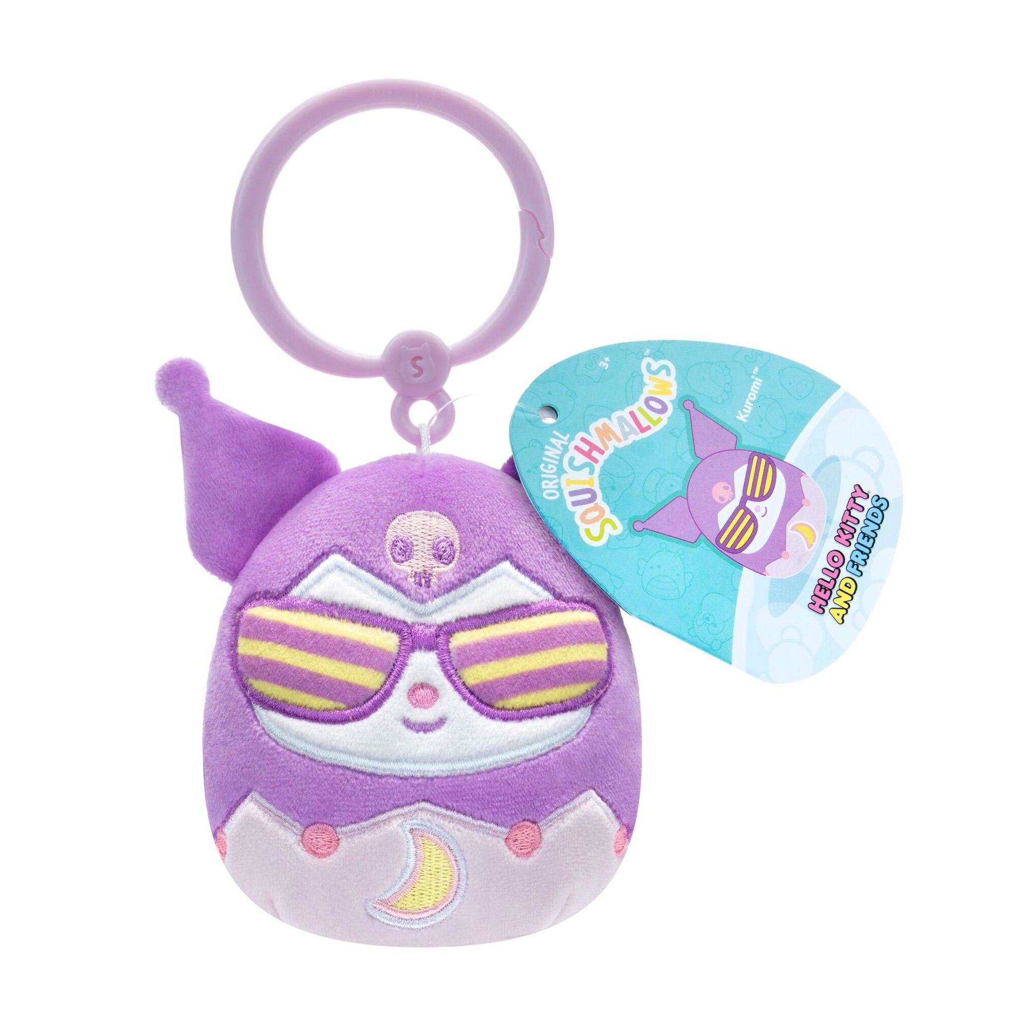Squishmallows 3.5 Inch Kawaii Tokyo Hello Kitty Clip On Plush - Kuromi