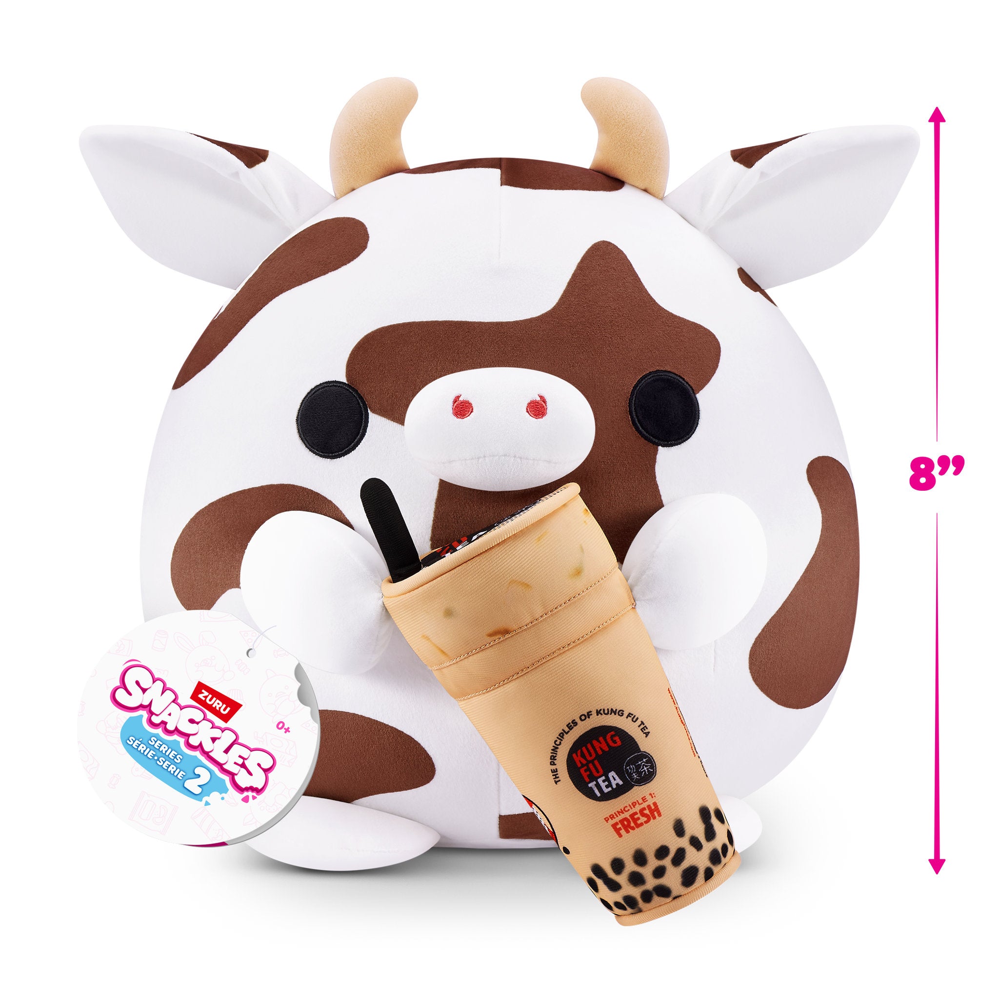 ZURU Snackles 8 Inch Series 2 Plush - Cow & Kung Fu Tea