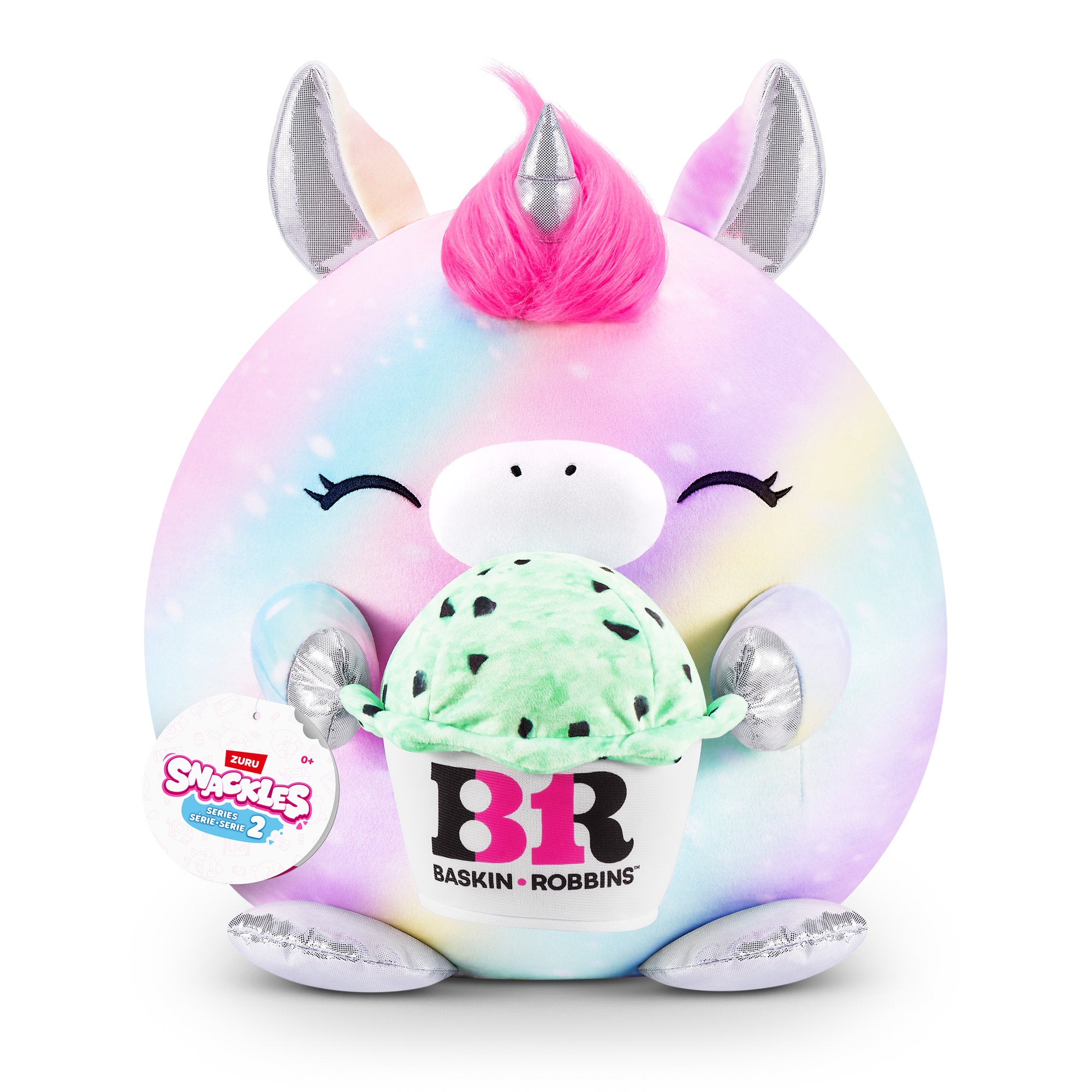 ZURU Snackles 8 Inch Series 2 Plush - Unicorn & Baskin Robin