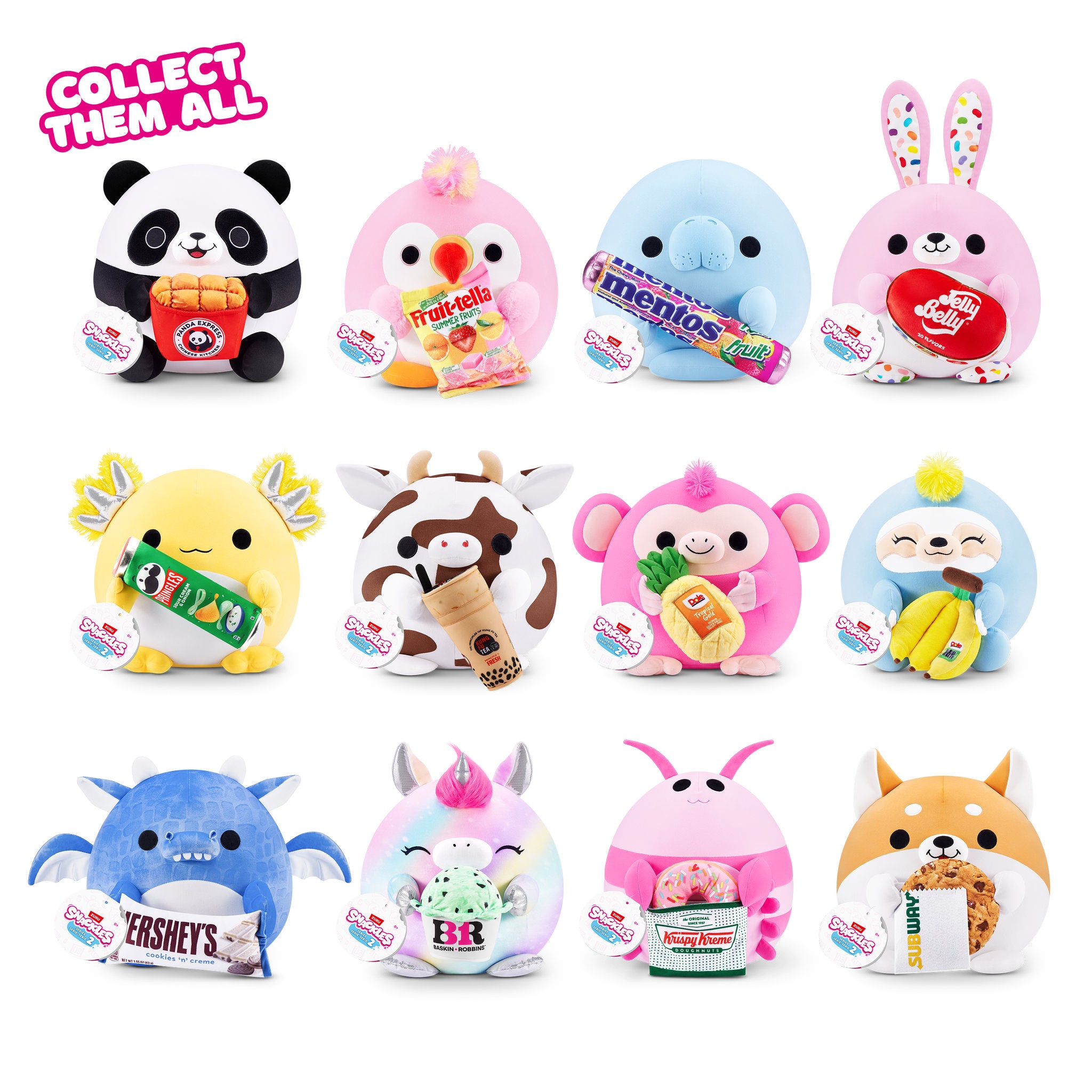 ZURU Snackles 8 Inch Series 2 Plush - Unicorn & Baskin Robin