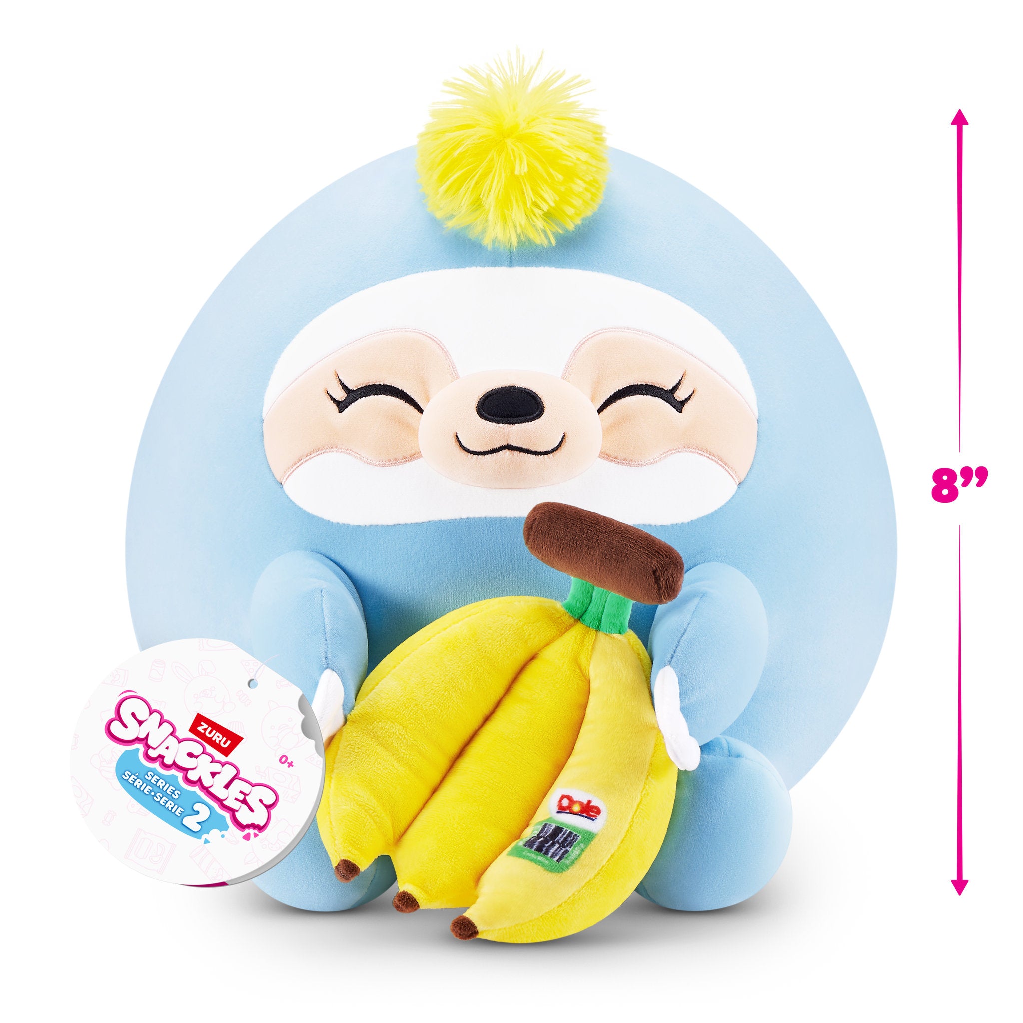 ZURU Snackles 8 Inch Series 2 Plush - Sloth & Dole (Banana)