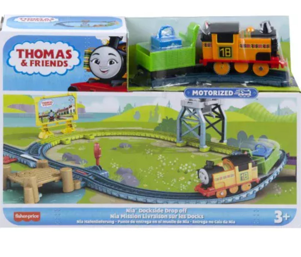 Fisher-Price Thomas & Friends Motorized Train and Track Set Nia Dockside Drop Off - Toyworld NZ