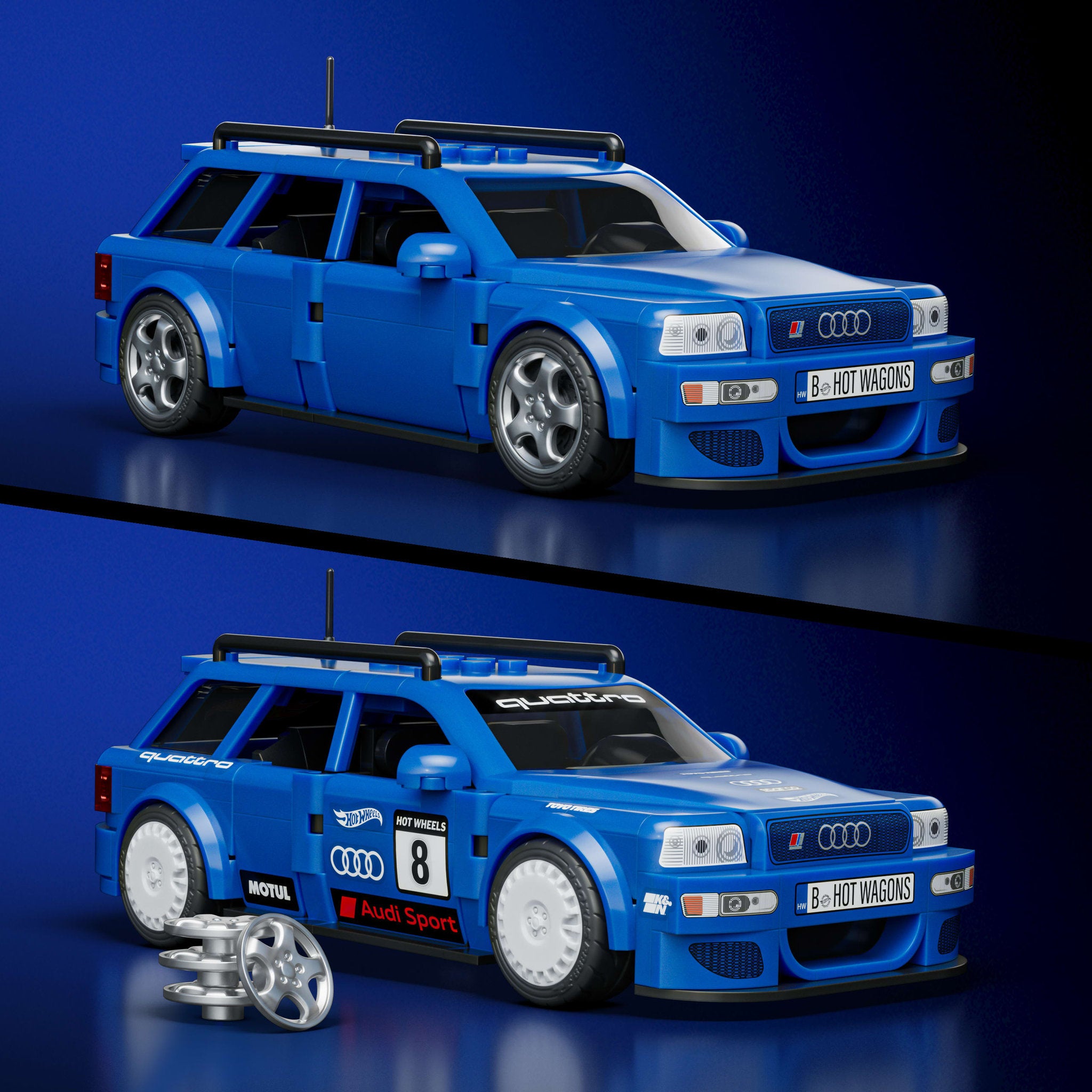 Mattel Brick Shop Hot Wheels Speed Audi Avant RS2 1994 Building Set
