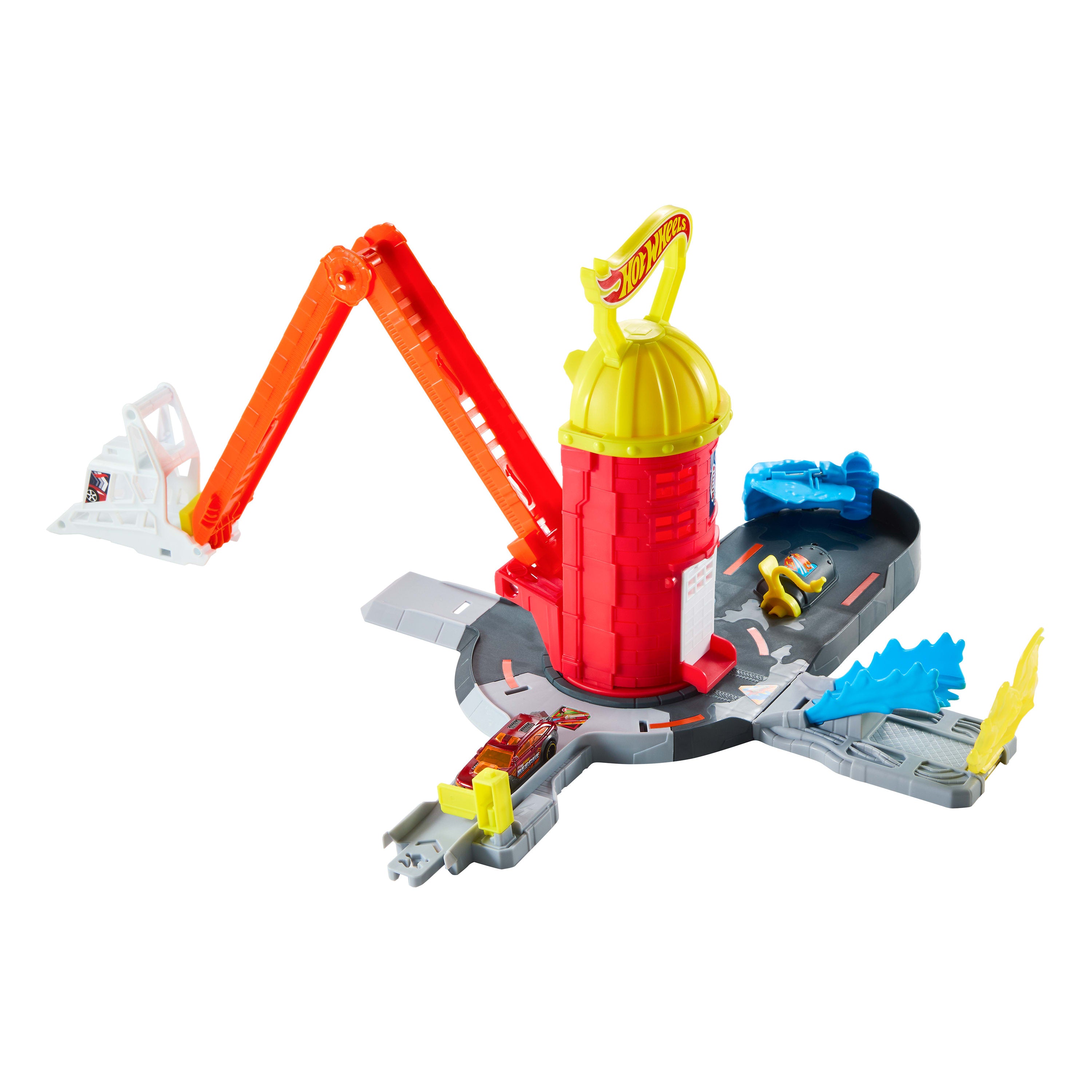 Hot Wheels City Super Fire Station Rescue Gravity Drop Playset