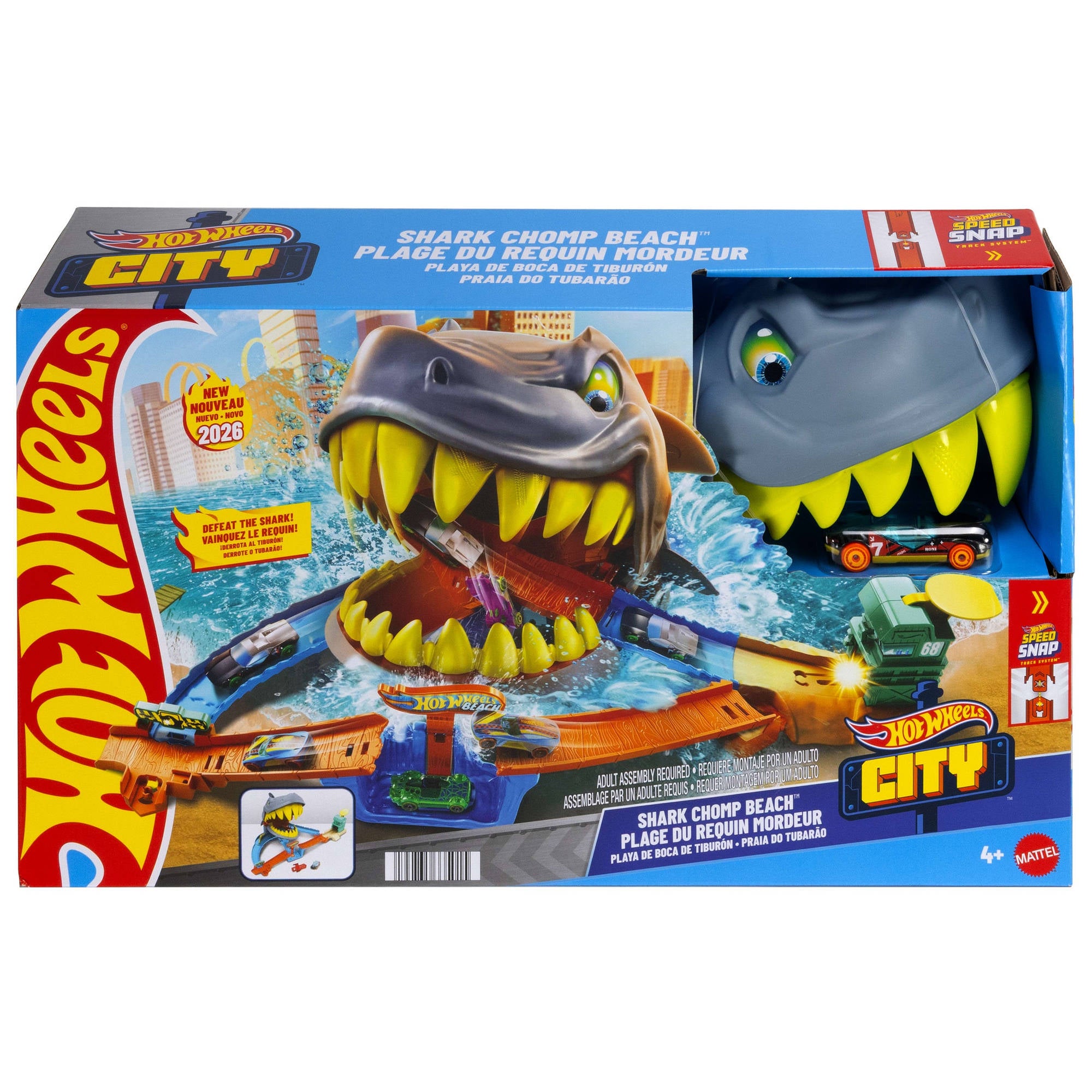 Hot Wheels City Shark Chomp Beach Playset