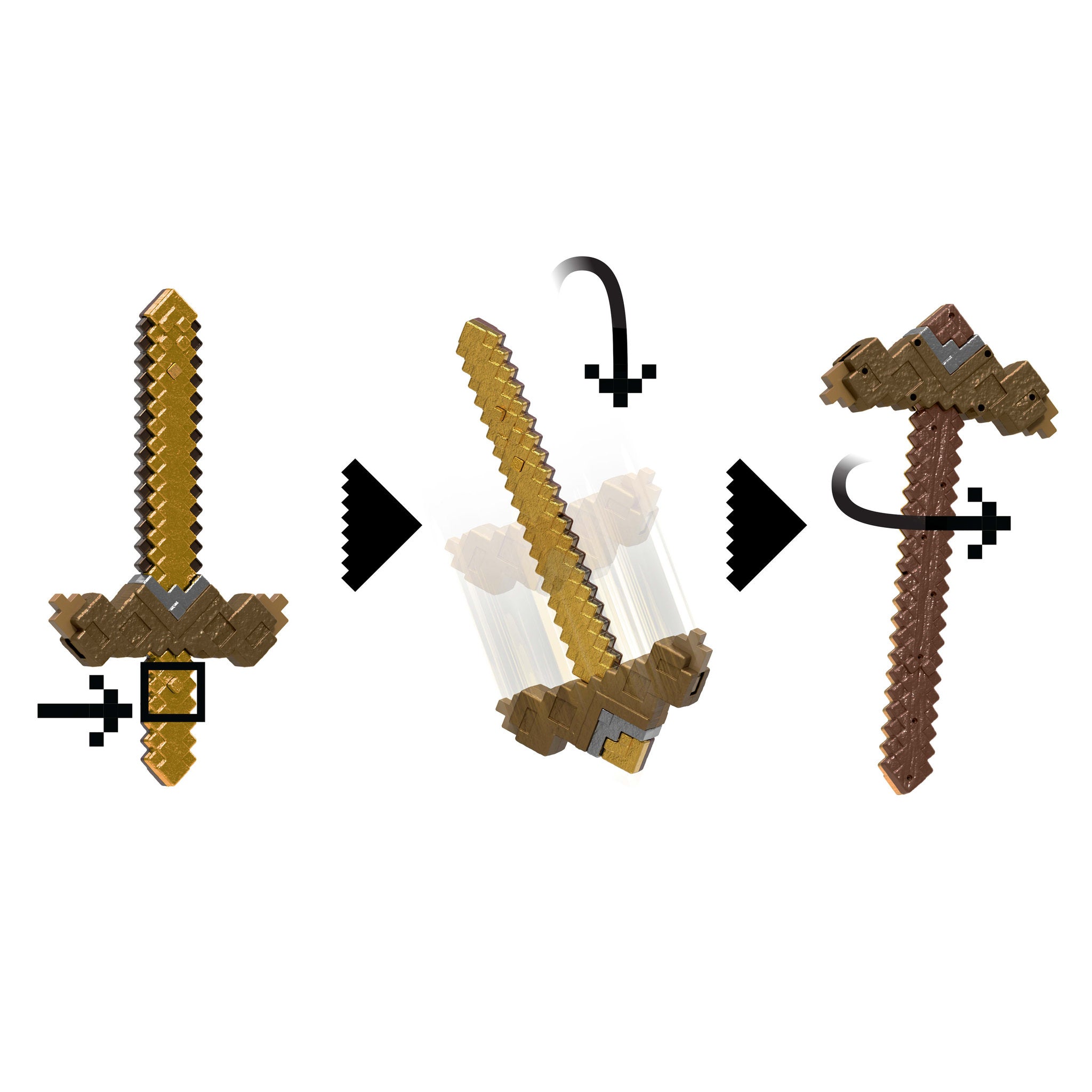 Minecraft Click and Switch Sword and Pickaxe – Toyworld NZ