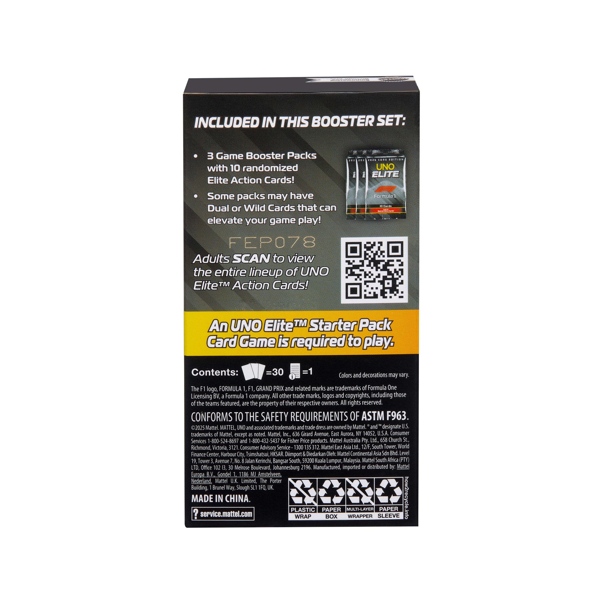 UNO Elite F1 2025 Core Edition Booster Pack