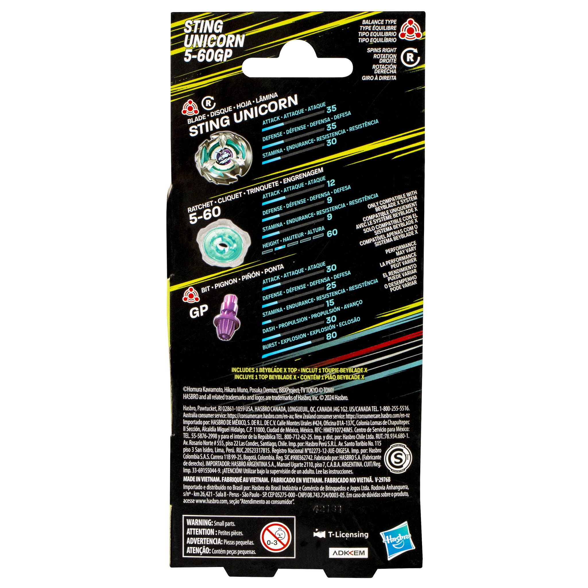 Beyblade X Sting Unicorn 5-60GP Booster Pack Set