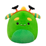 Squishmallows Season Halloween 7.5 Inch Plush Callum Green Monster With Bat Headband