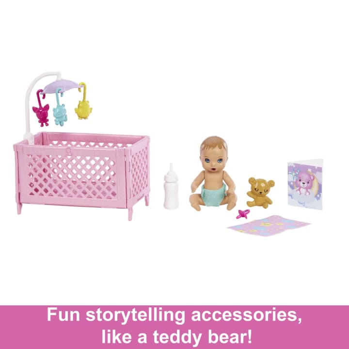 Barbie Skipper Babysitters Inc. Doll & Accessory - Brunette/Purple Hair & Crib