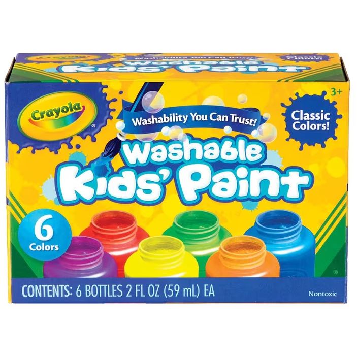 Crayola Washable Paint Pack 6 Pack - Toyworld NZ